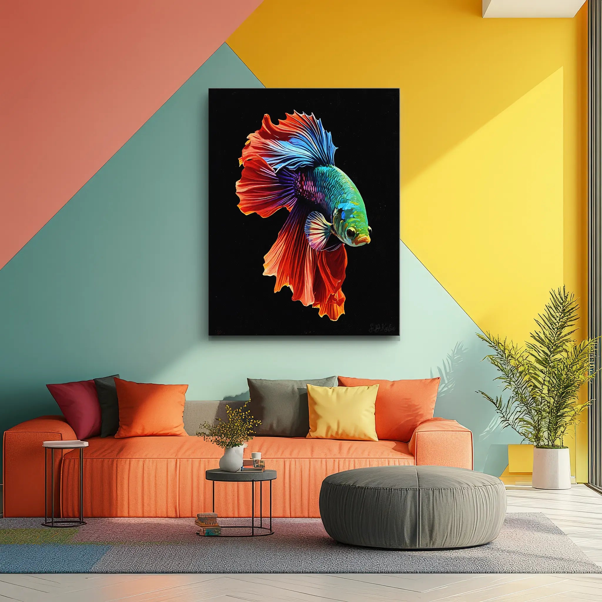 Rainbow Betta Fish Giclée Print 451022 Visual Wall Art AR3:4V-AR4:5V Giclée Print