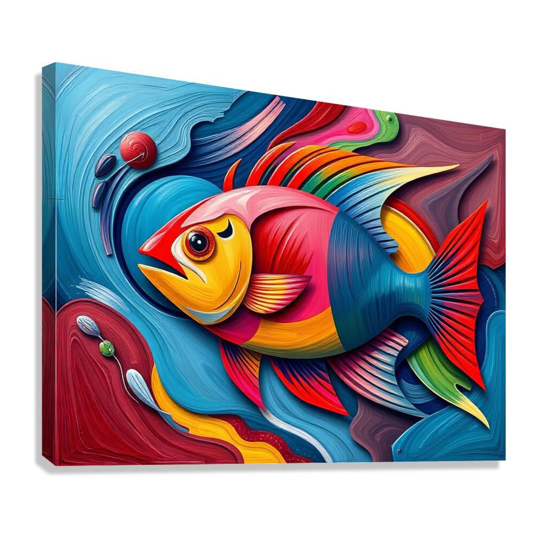 Rainbow Fish Giclée Print 43401 Giclée Stretched Canvas Print Visual Wall Art