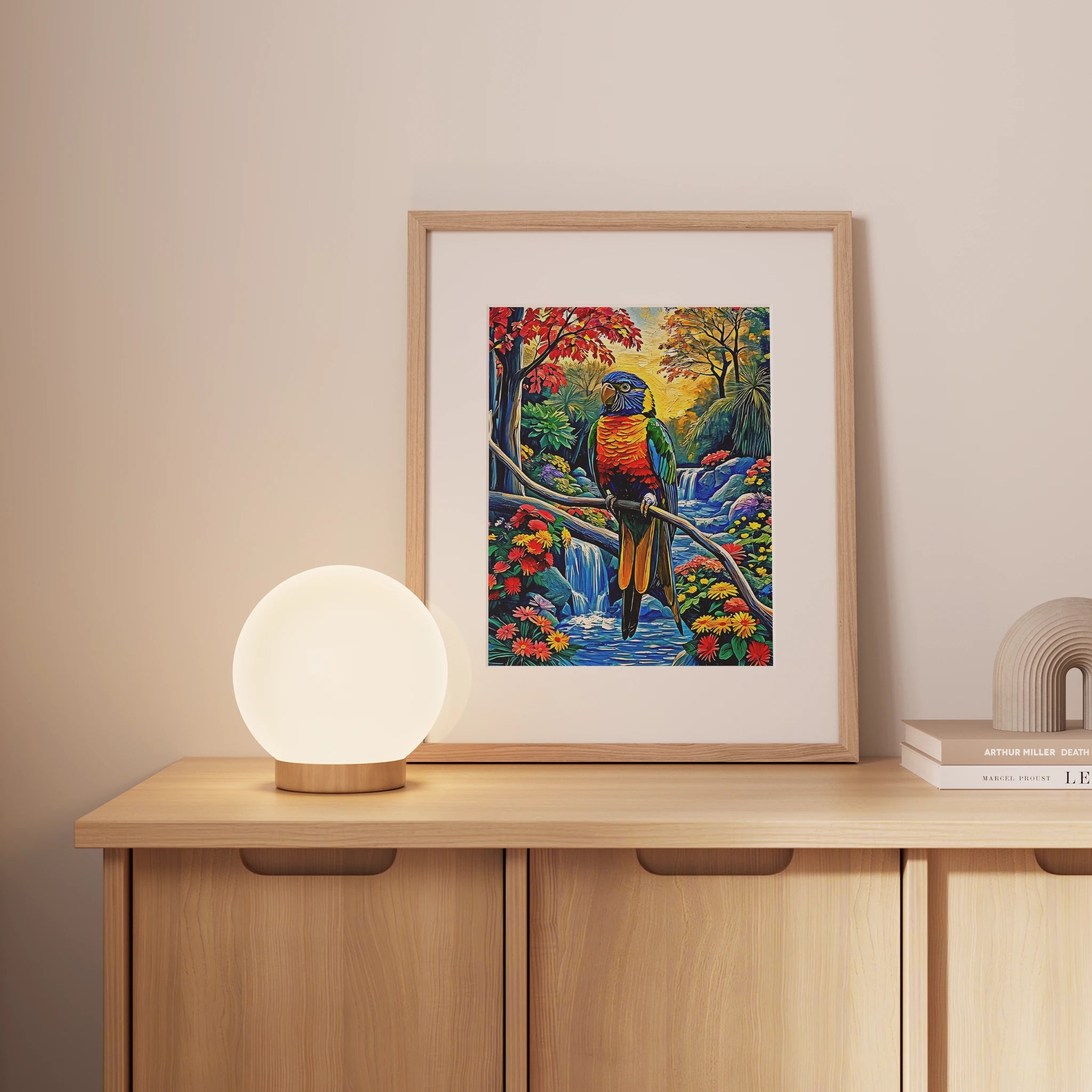 Rainbow Lorikeet-Trichoglossus Moluccanus-Framed Paper Print-452258 Visual Wall Art Framed Print