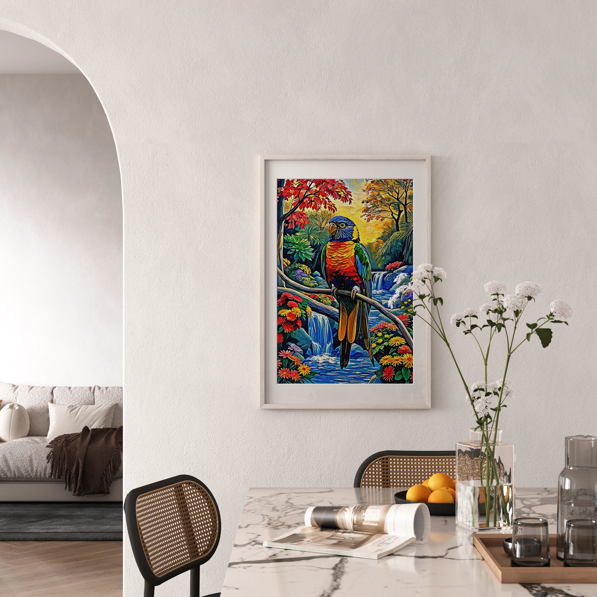 Rainbow Lorikeet-Trichoglossus Moluccanus-Framed Paper Print-452258 Visual Wall Art Framed Print