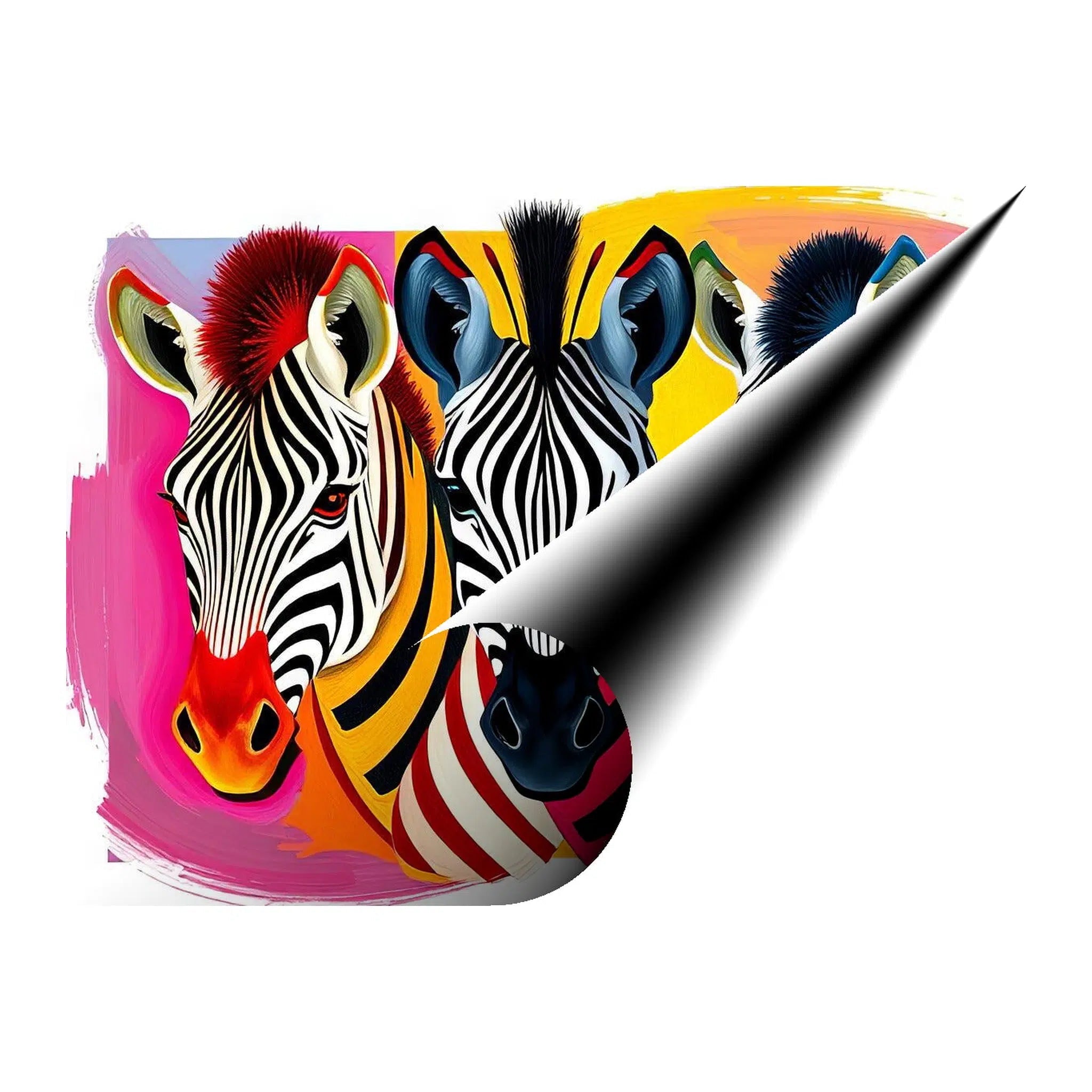 Red Mohawk Zebras Giclée Print 43141 Giclée Fine Art Matte Paper Print Visual Wall Art