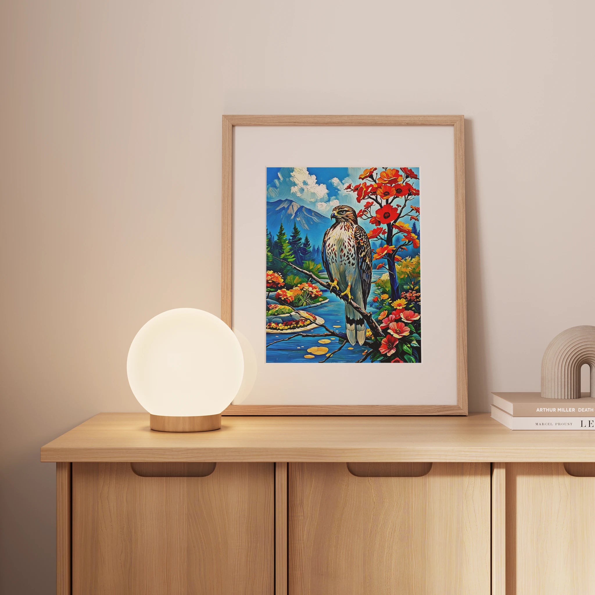 Red-Tailed Hawk-Framed Paper Print-452228 Visual Wall Art Framed Print