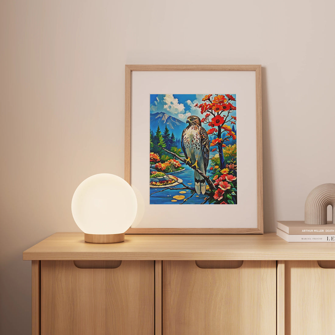 Red-Tailed Hawk-Framed Paper Print-452228 Visual Wall Art Framed Print