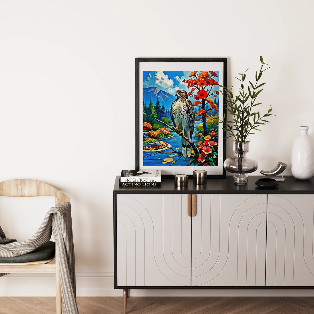 Red-Tailed Hawk-Framed Paper Print-452228 Visual Wall Art Framed Print