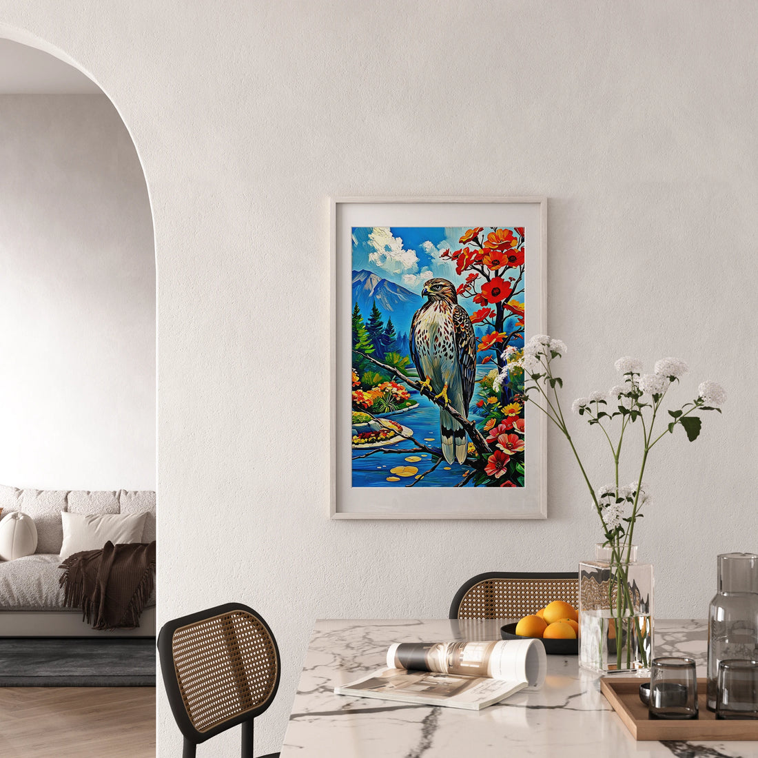 Red-Tailed Hawk-Framed Paper Print-452228 Visual Wall Art Framed Print