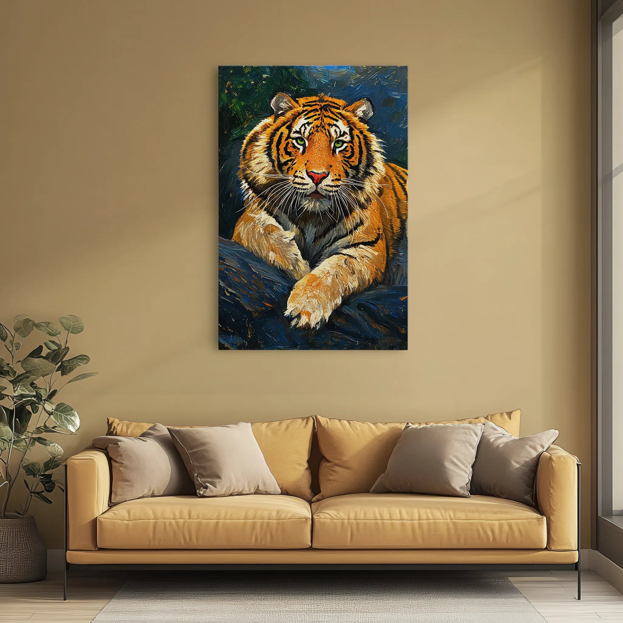 Resting Royalty Tiger reclining on rocks Giclée Print 231039 Visual Wall Art AR2:3V Giclée Print