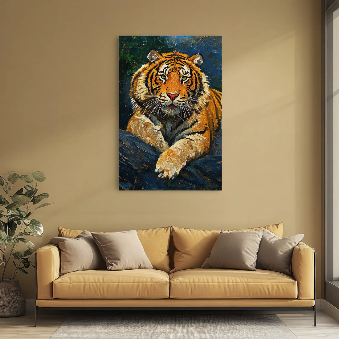 Resting Royalty Tiger reclining on rocks Giclée Print 231039 Visual Wall Art AR2:3V Giclée Print