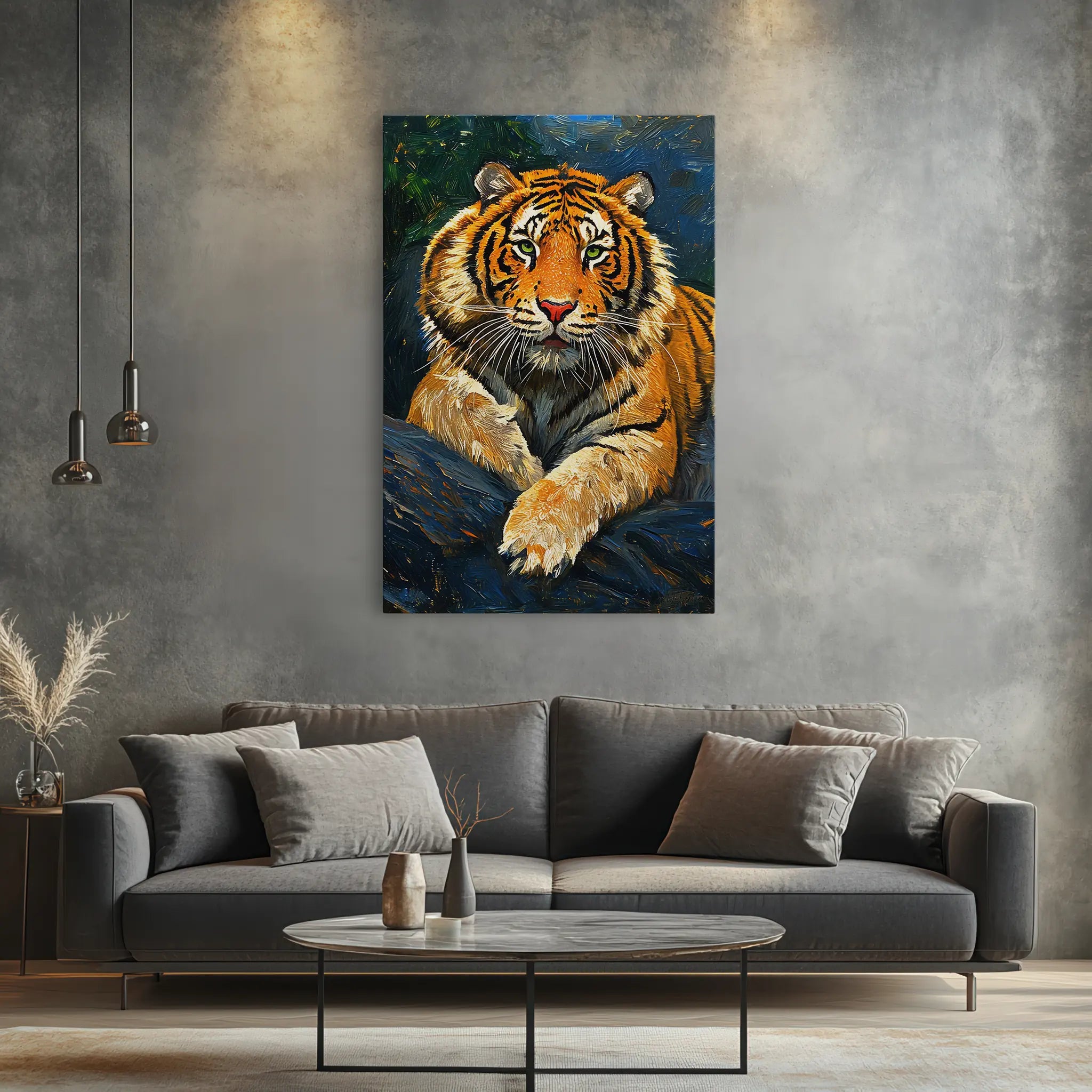 Resting Royalty Tiger reclining on rocks Giclée Print 231039 Visual Wall Art AR2:3V Giclée Print