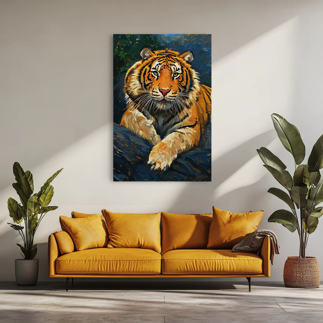 Resting Royalty Tiger reclining on rocks Giclée Print 231039 Visual Wall Art AR2:3V Giclée Print