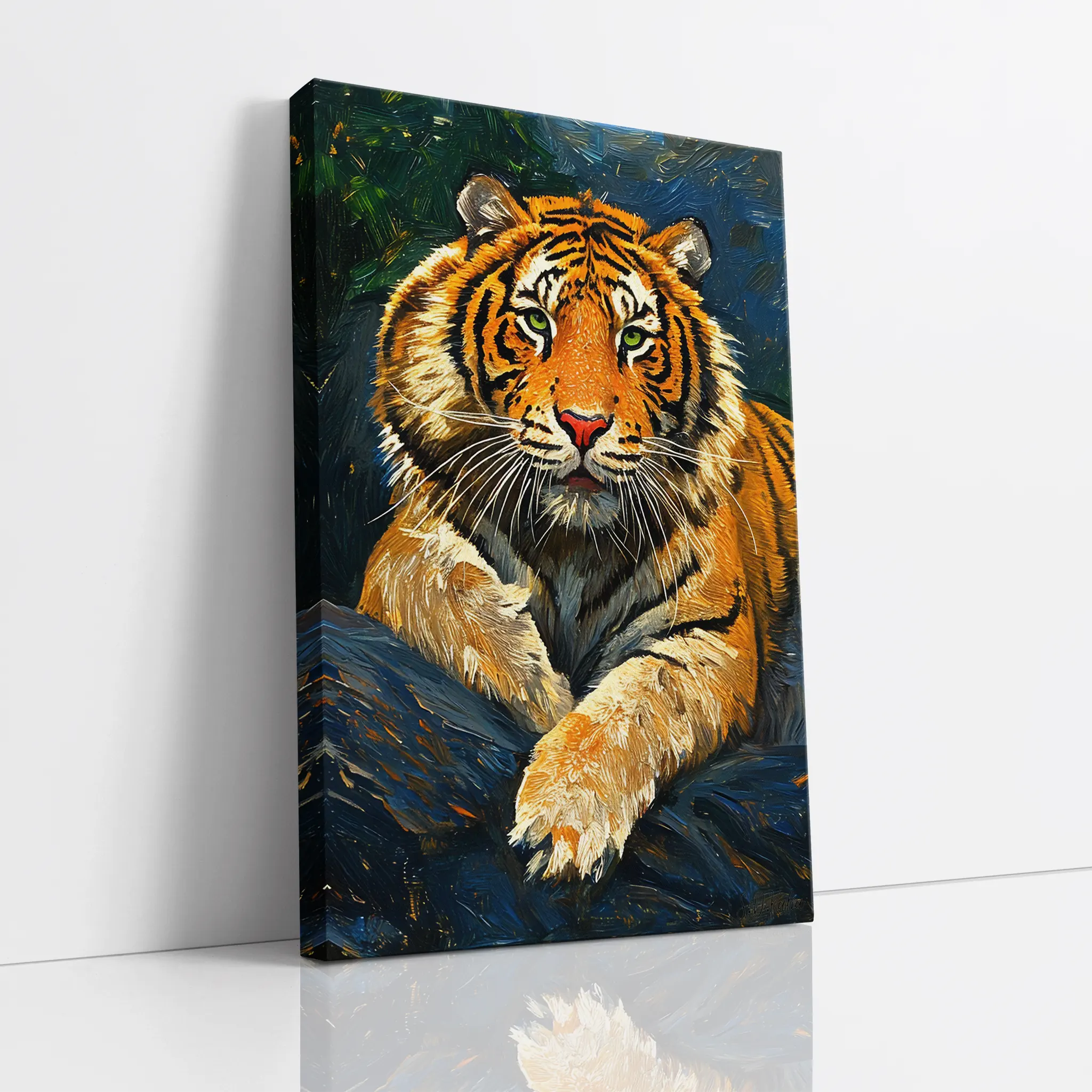 Resting Royalty Tiger reclining on rocks Giclée Print 231039 Visual Wall Art AR2:3V Giclée Print