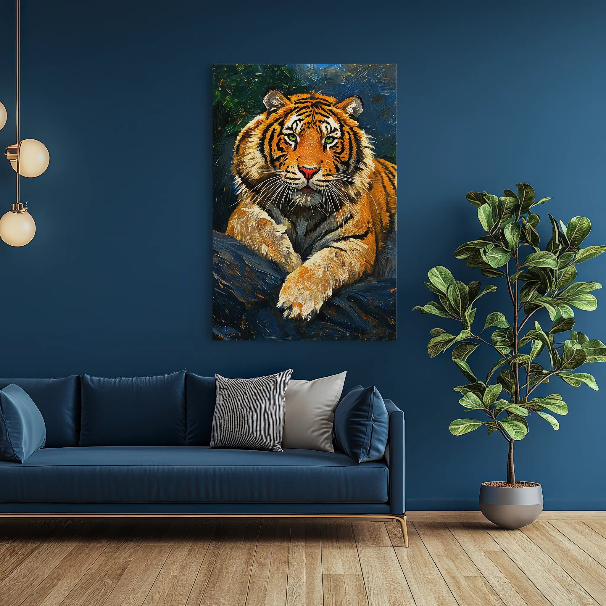 Resting Royalty Tiger reclining on rocks Giclée Print 231039 Visual Wall Art AR2:3V Giclée Print