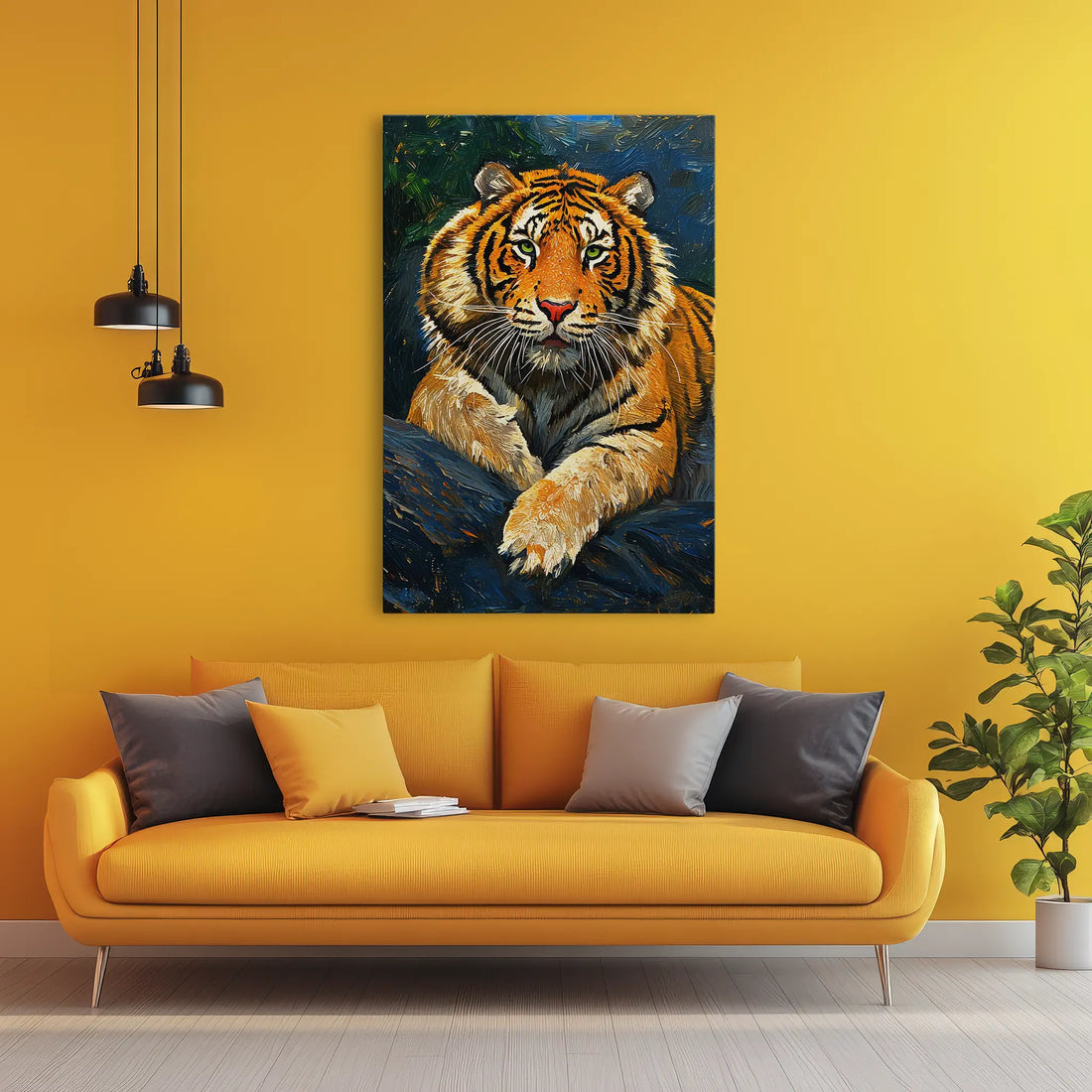 Resting Royalty Tiger reclining on rocks Giclée Print 231039 Visual Wall Art AR2:3V Giclée Print