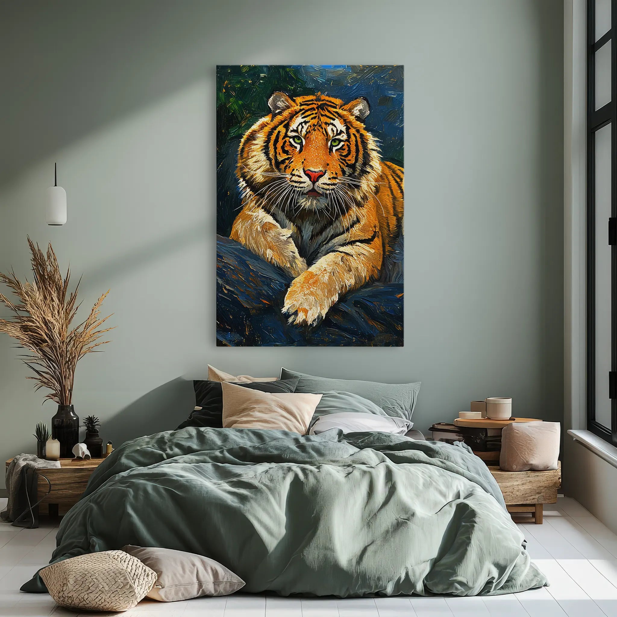 Resting Royalty Tiger reclining on rocks Giclée Print 231039 Visual Wall Art AR2:3V Giclée Print