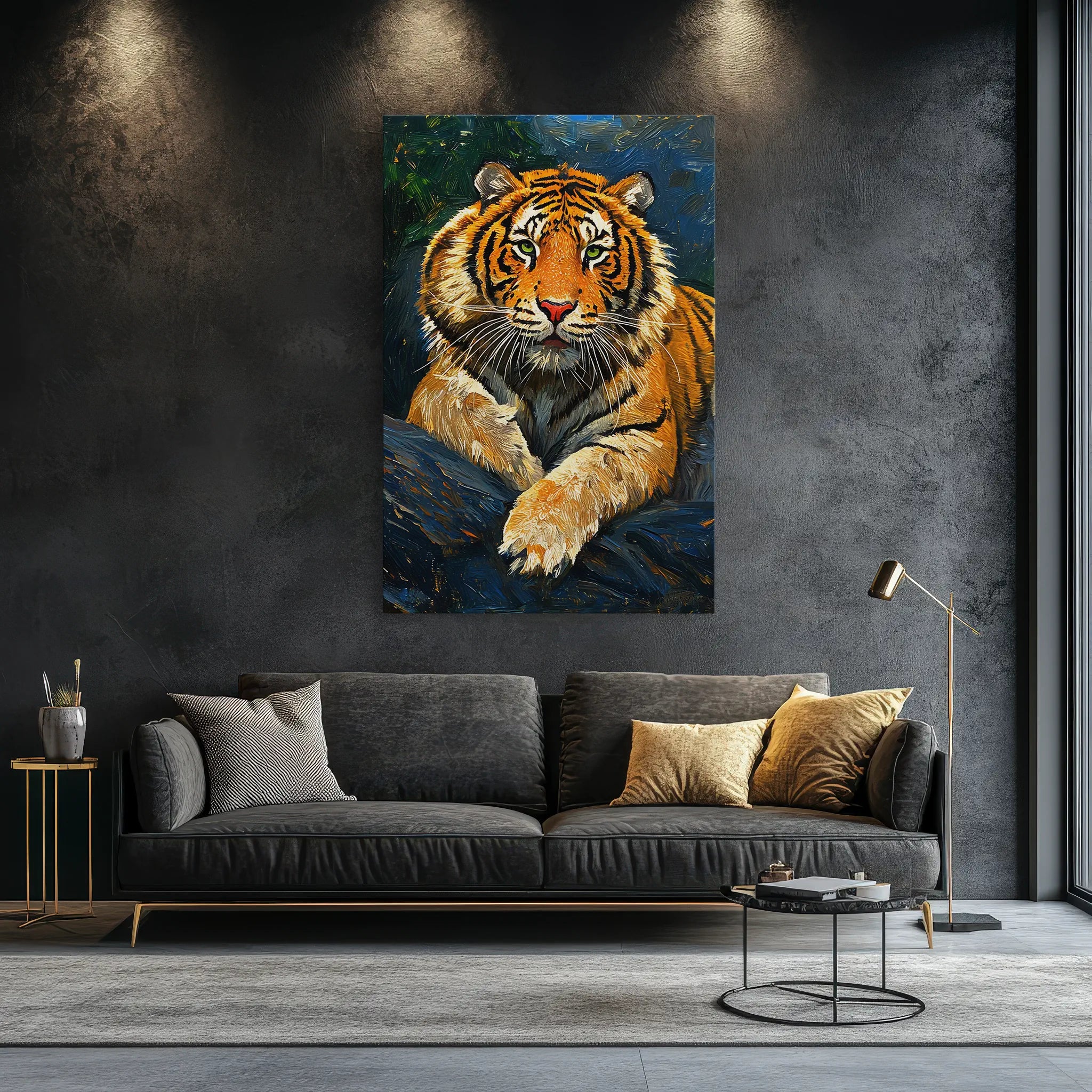 Resting Royalty Tiger reclining on rocks Giclée Print 231039 Visual Wall Art AR2:3V Giclée Print