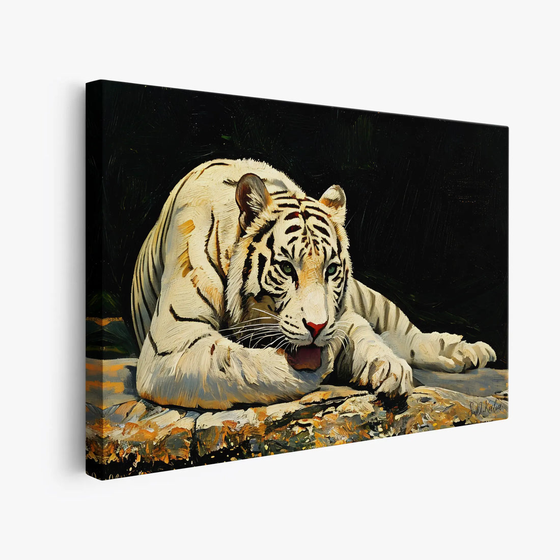 Resting White Tiger Big Cat Giclée Print 321008 Visual Wall Art AR3:2H Giclée Print