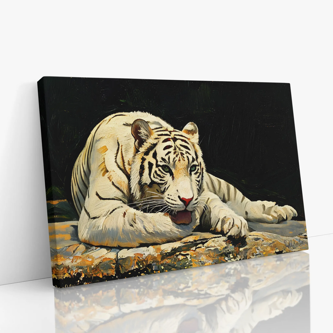 Resting White Tiger Big Cat Giclée Print 321008 Visual Wall Art AR3:2H Giclée Print