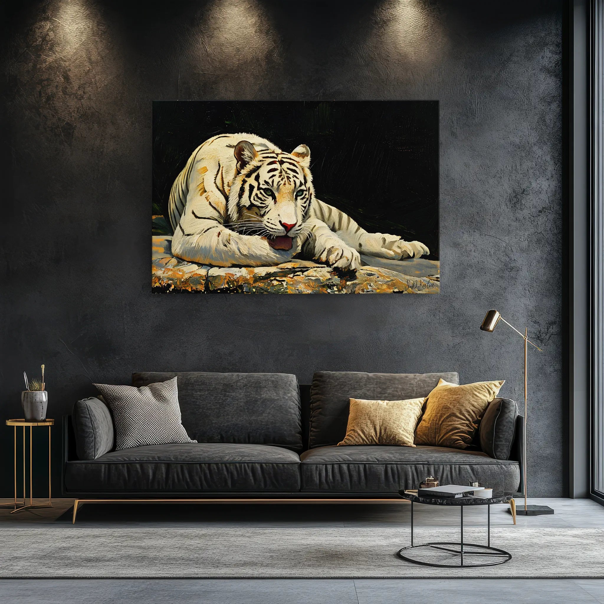 Resting White Tiger Big Cat Giclée Print 321008 Visual Wall Art AR3:2H Giclée Print