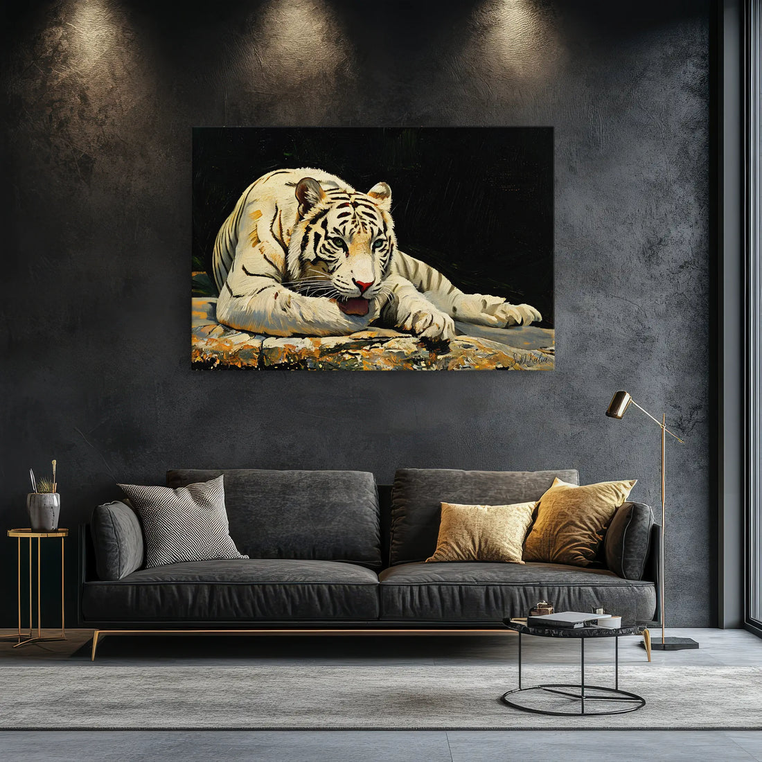 Resting White Tiger Big Cat Giclée Print 321008 Visual Wall Art AR3:2H Giclée Print