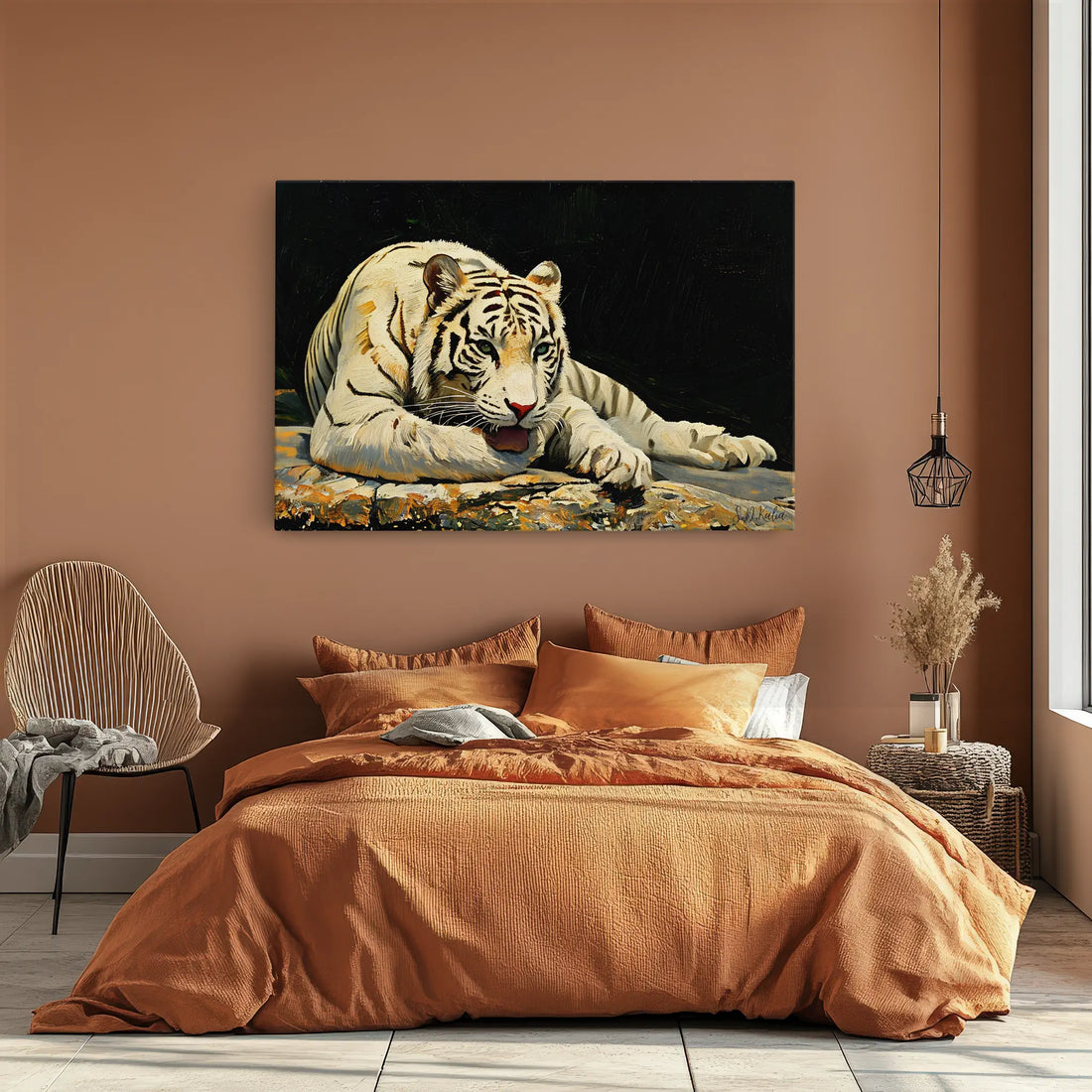 Resting White Tiger Big Cat Giclée Print 321008 Visual Wall Art AR3:2H Giclée Print