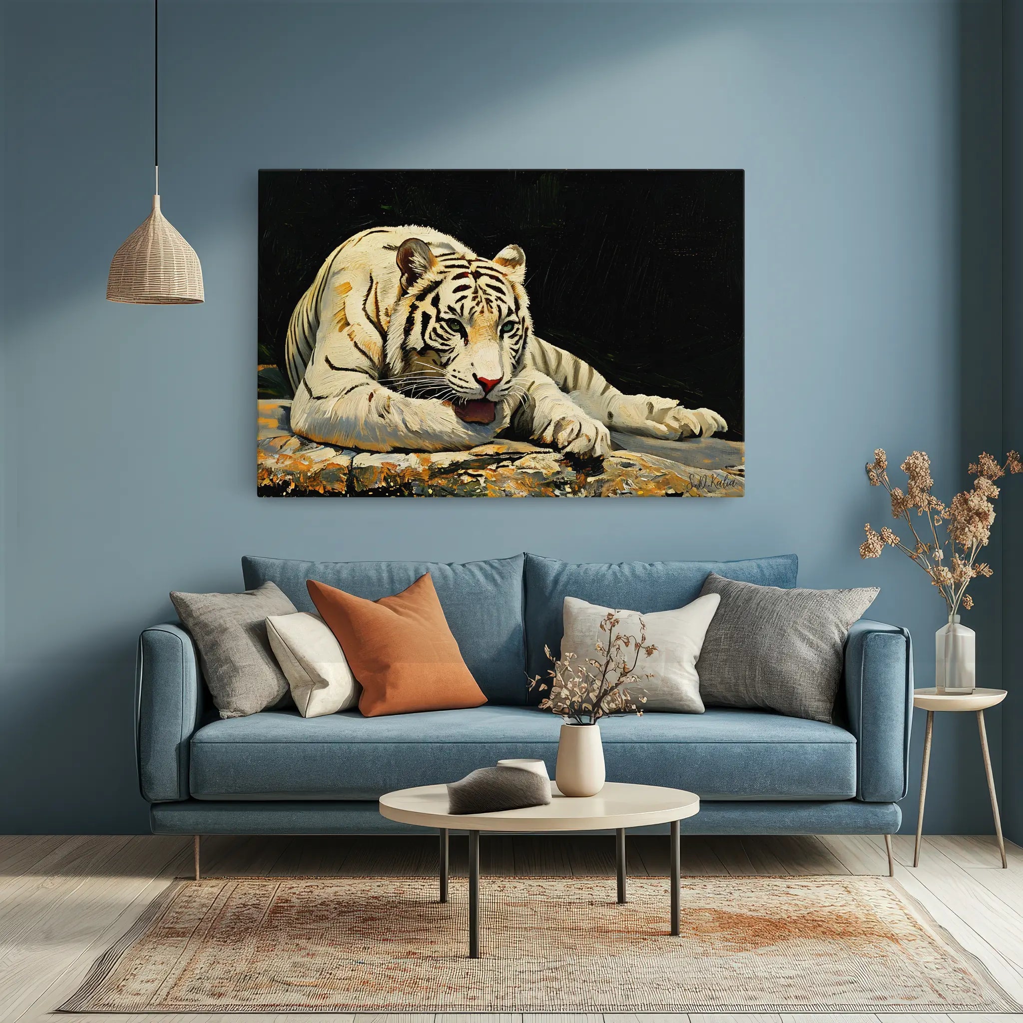 Resting White Tiger Big Cat Giclée Print 321008 Visual Wall Art AR3:2H Giclée Print