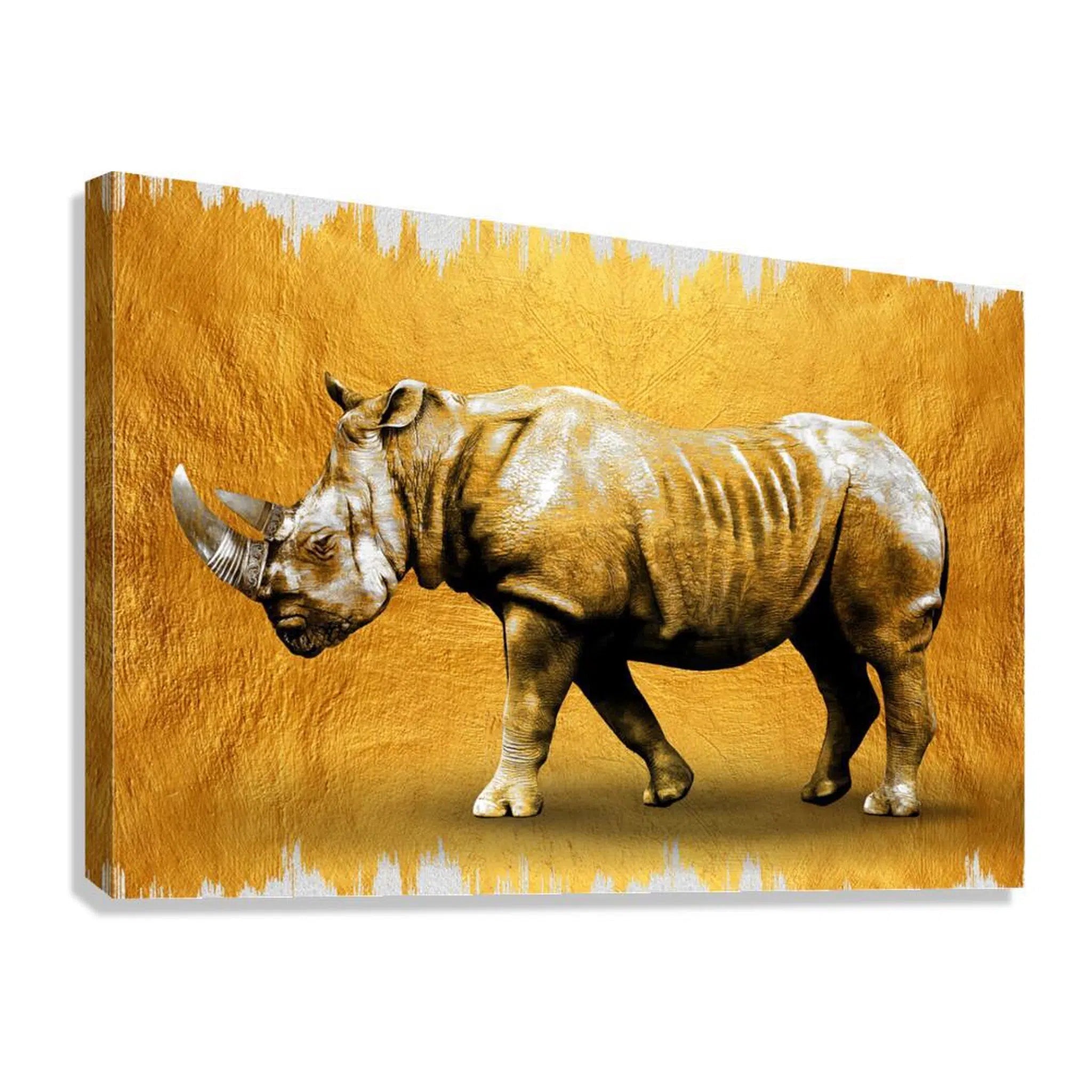 Rhino Gold Giclée Print 32901 Giclée Stretched Canvas Print Visual Wall Art