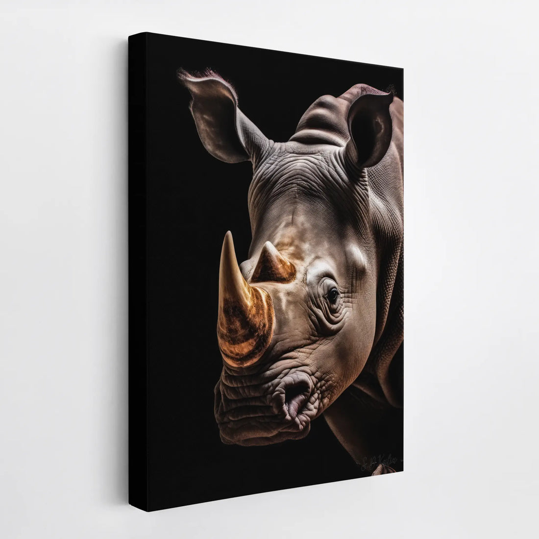 Rhino Portrait Golden Horn Giclée Print 231042 Visual Wall Art AR2:3V Giclée Print