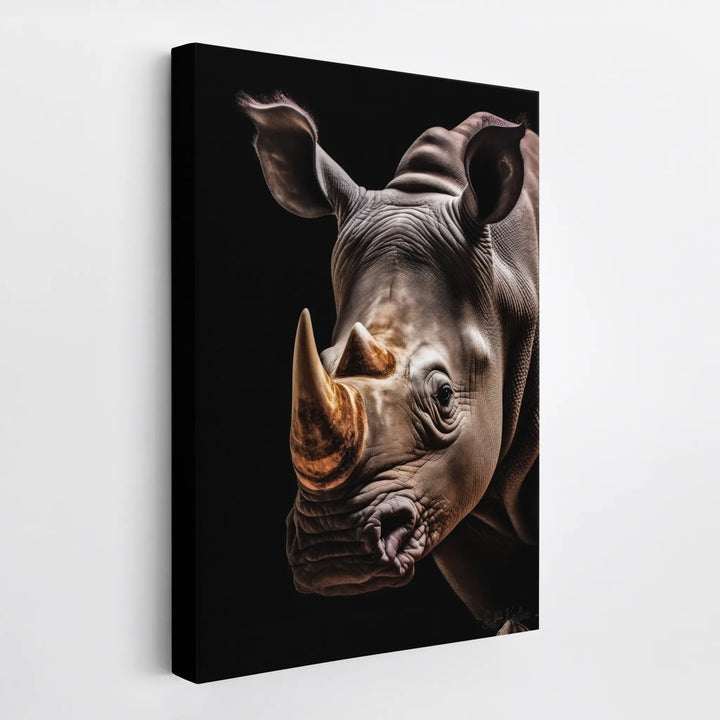 Rhino Portrait Golden Horn Giclée Print 231042 Visual Wall Art AR2:3V Giclée Print