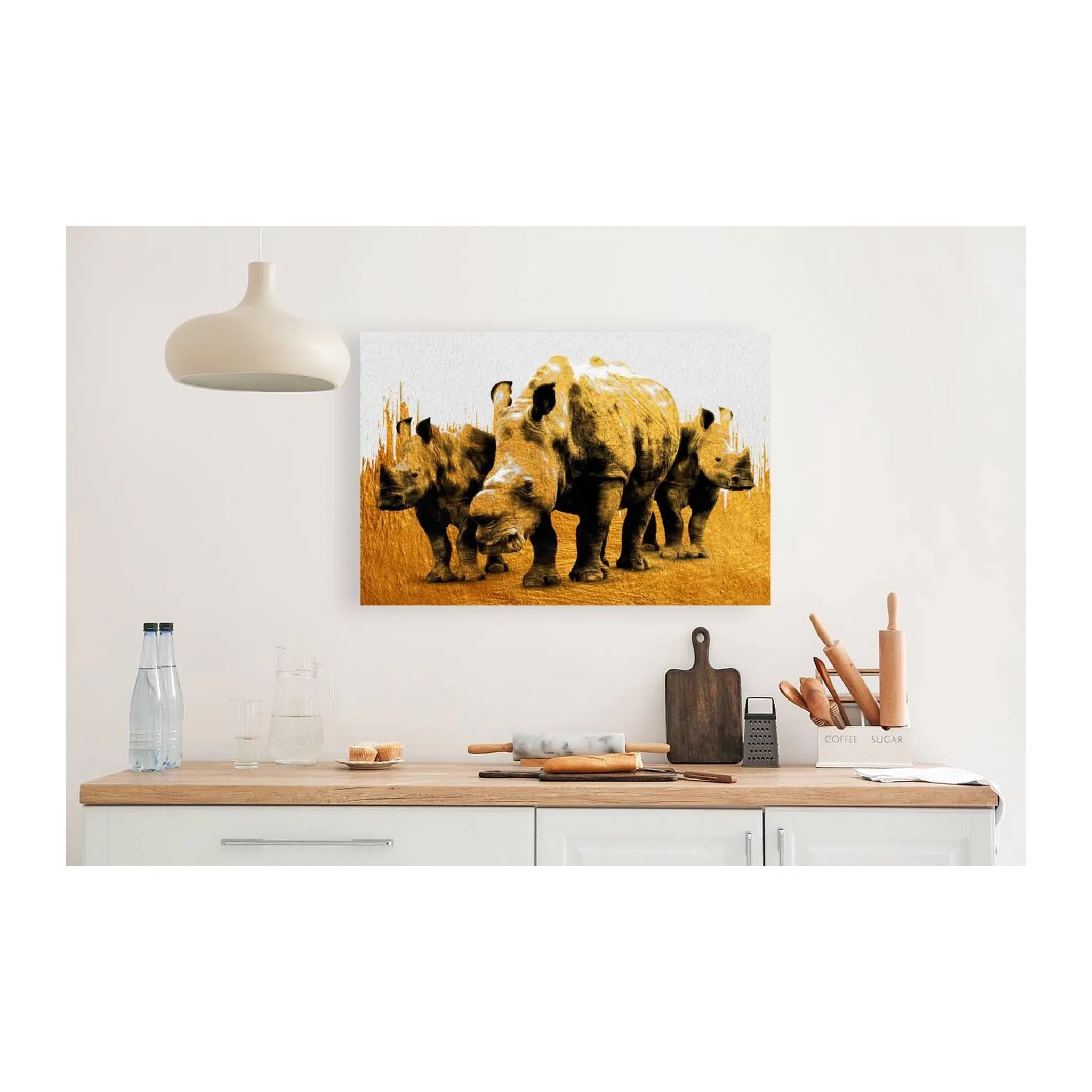 Rhinoceros Gold Giclée Print 32911 Visual Wall Art