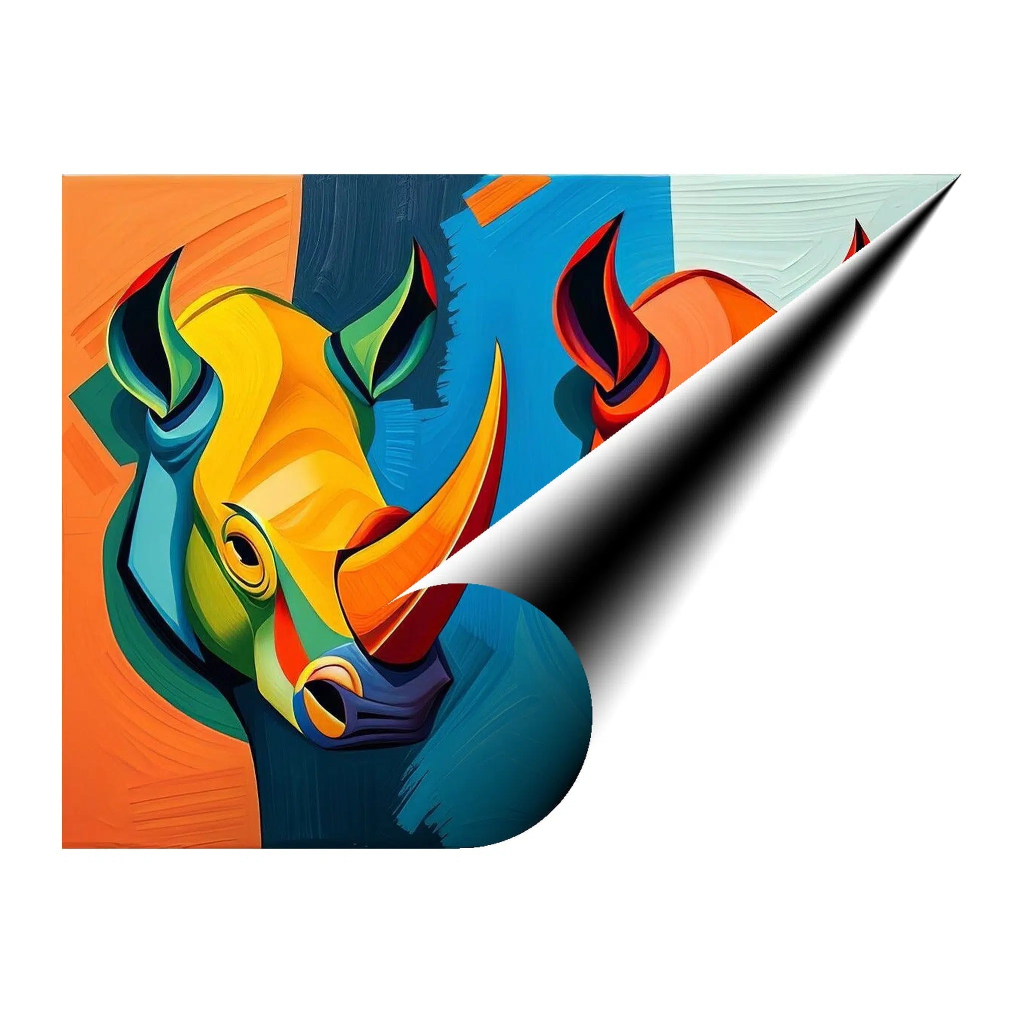 Rhinos Duo Giclée Print 43146 Giclée Rolled Canvas Print Visual Wall Art