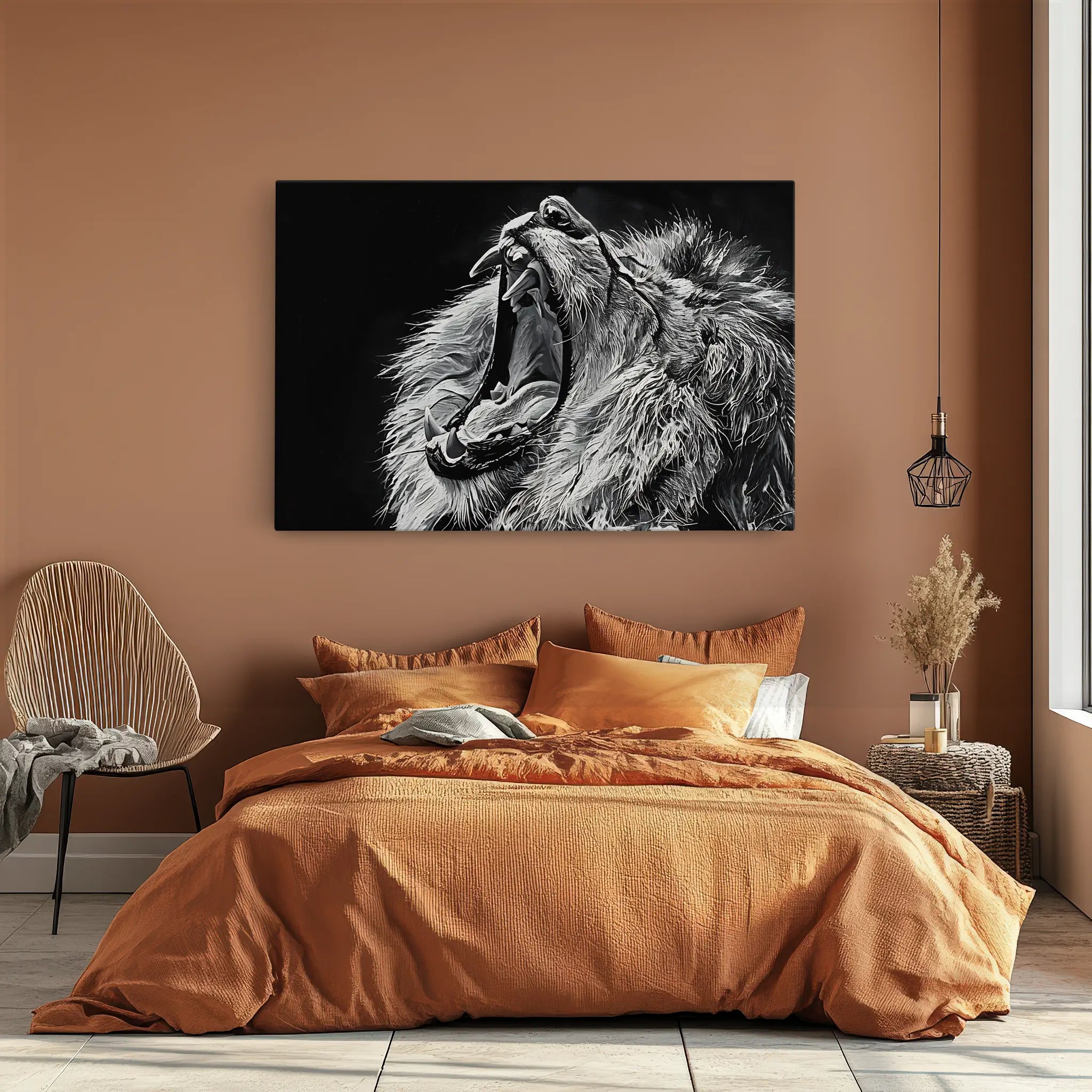 Roaring Lion Black And White Portrait Giclée Print 321009 Visual Wall Art AR3:2H Giclée Print