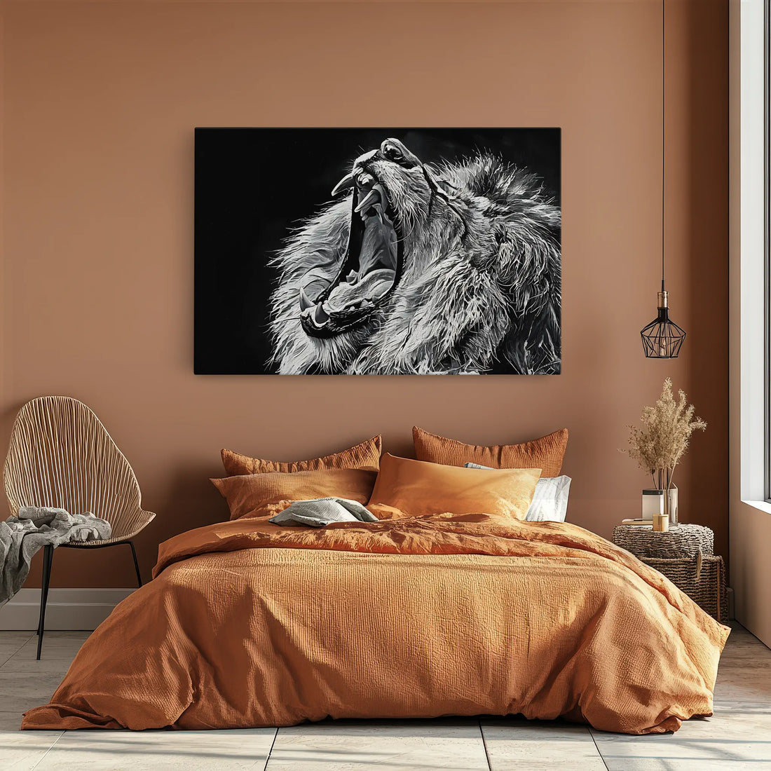 Roaring Lion Black And White Portrait Giclée Print 321009 Visual Wall Art AR3:2H Giclée Print
