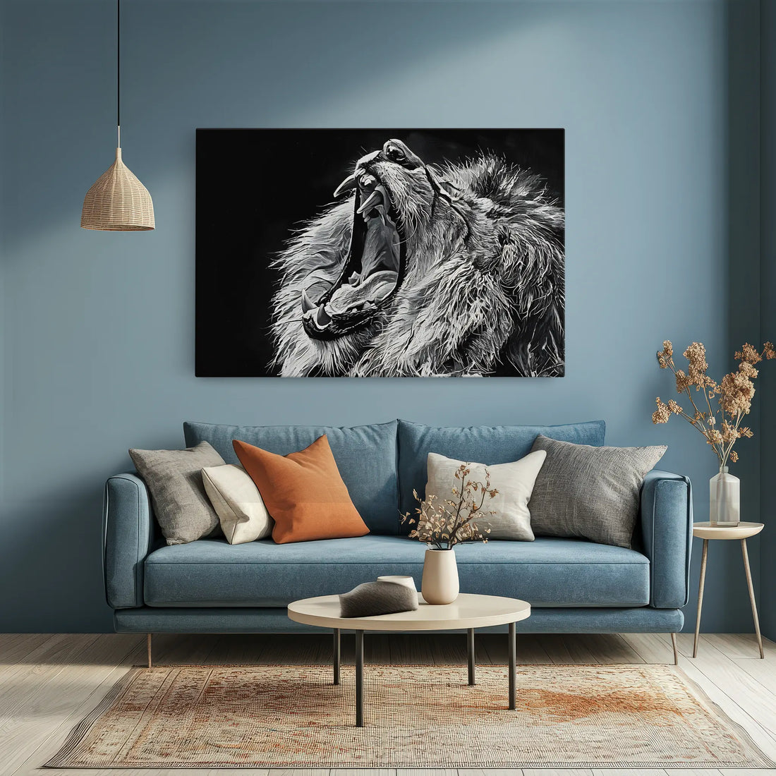 Roaring Lion Black And White Portrait Giclée Print 321009 Visual Wall Art AR3:2H Giclée Print
