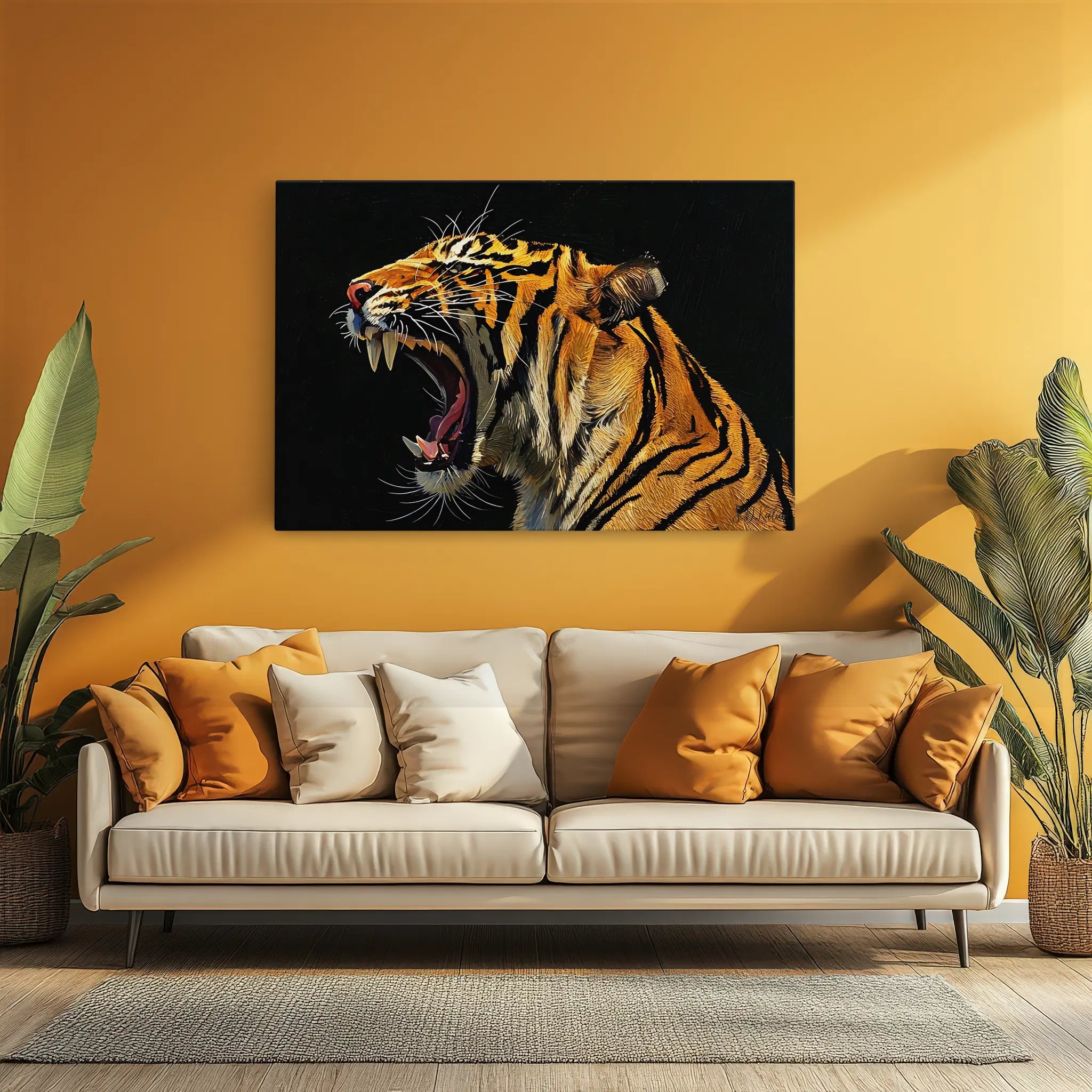 Roaring Tiger Close-Up Big Cat Giclée Print 321010 Visual Wall Art AR3:2H Giclée Print