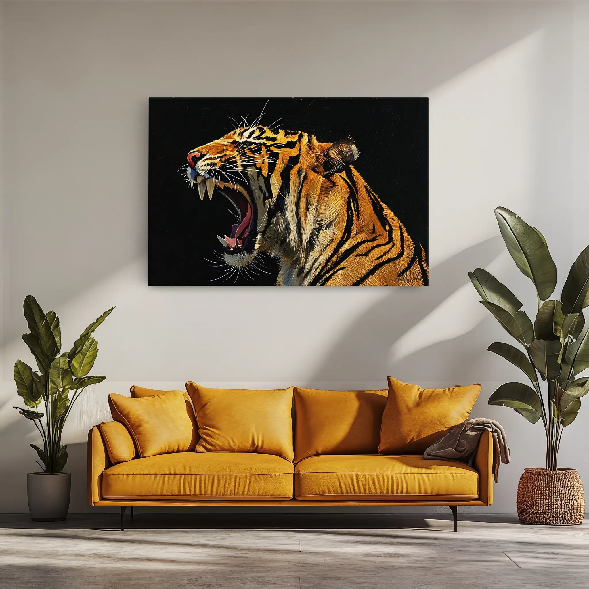 Roaring Tiger Close-Up Big Cat Giclée Print 321010 Visual Wall Art AR3:2H Giclée Print
