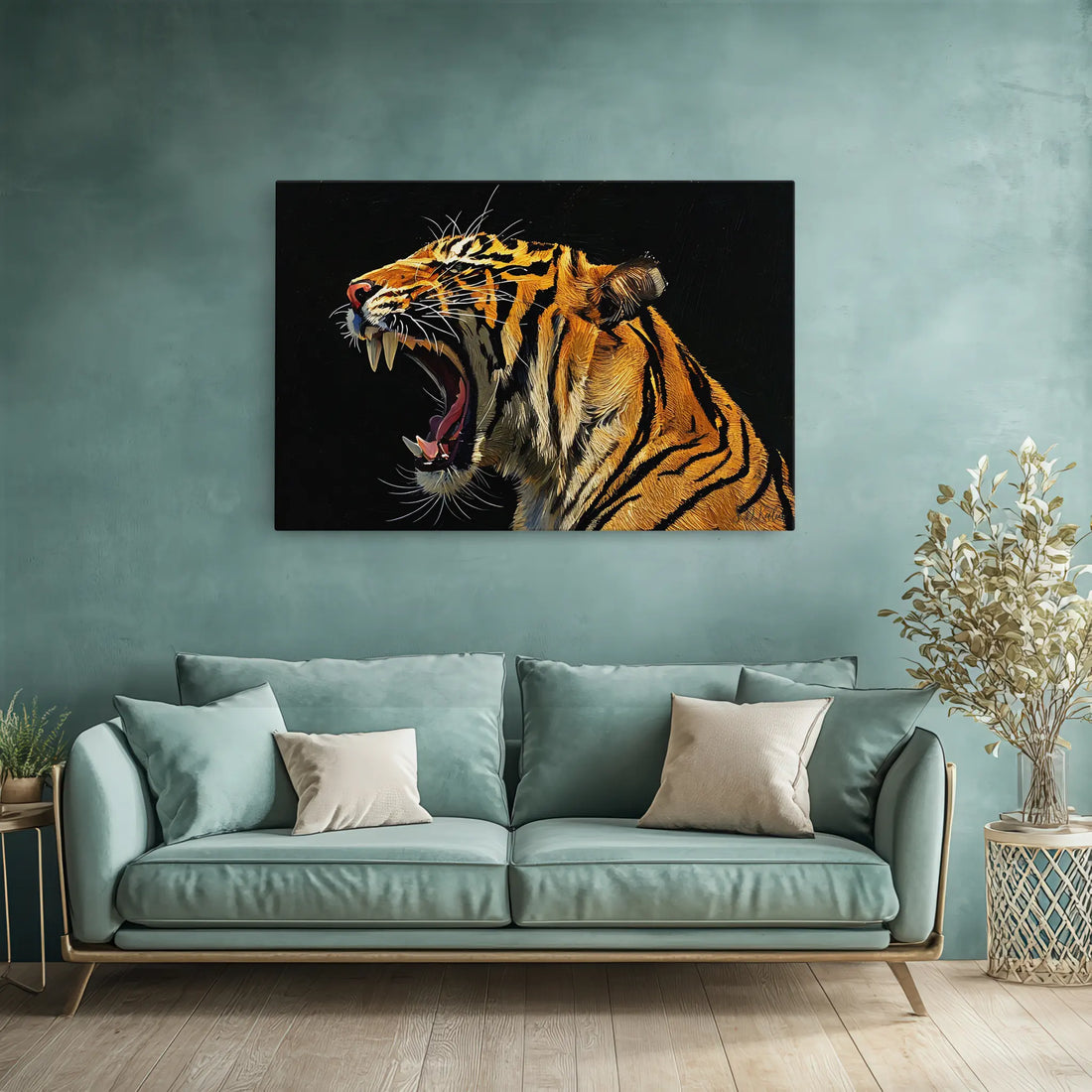 Roaring Tiger Close-Up Big Cat Giclée Print 321010 Visual Wall Art AR3:2H Giclée Print