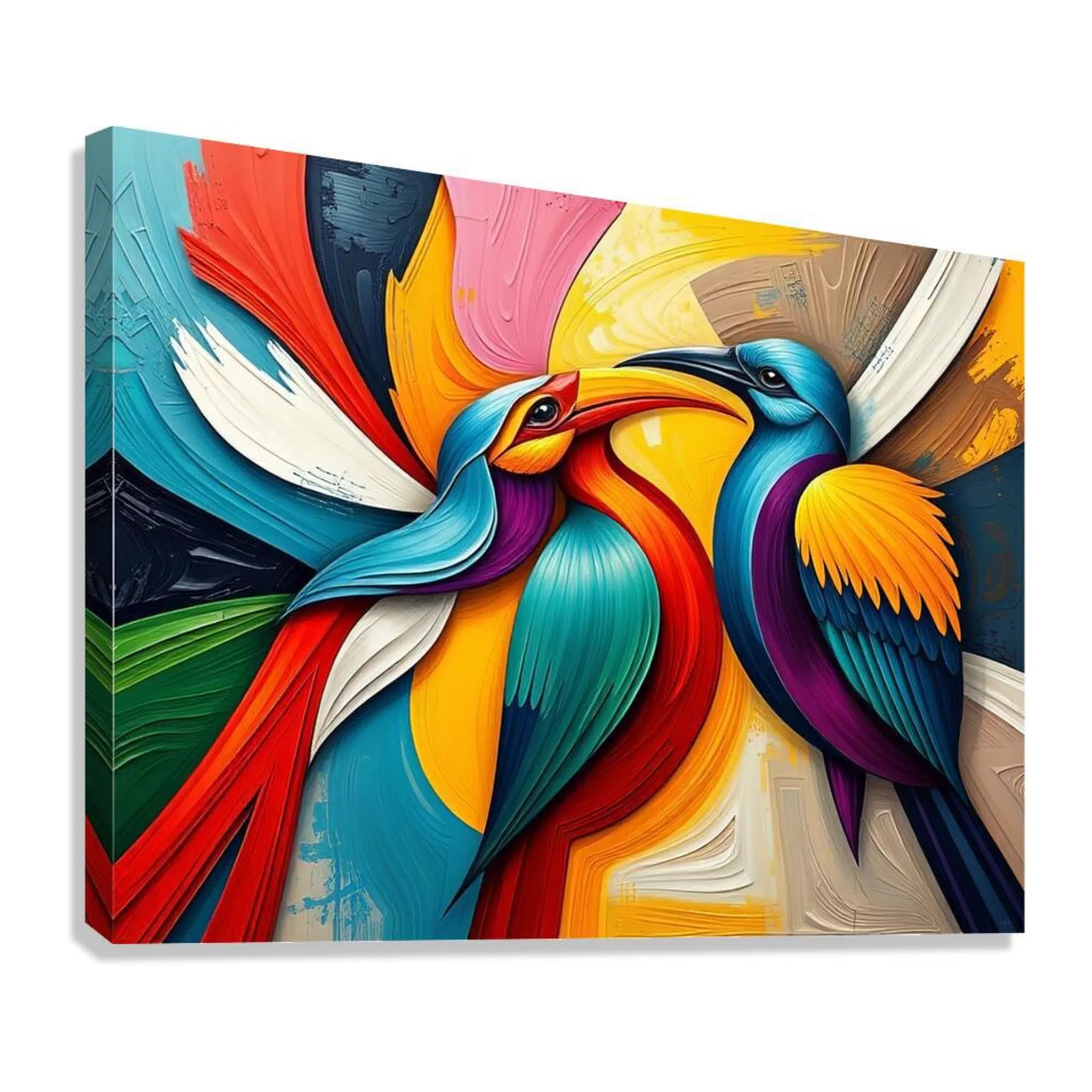 Romantic Birds Giclée Print 43706 Giclée Stretched Canvas Print Visual Wall Art