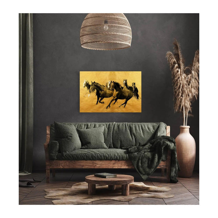 Running Horses Gold Giclée Print 32908 Visual Wall Art