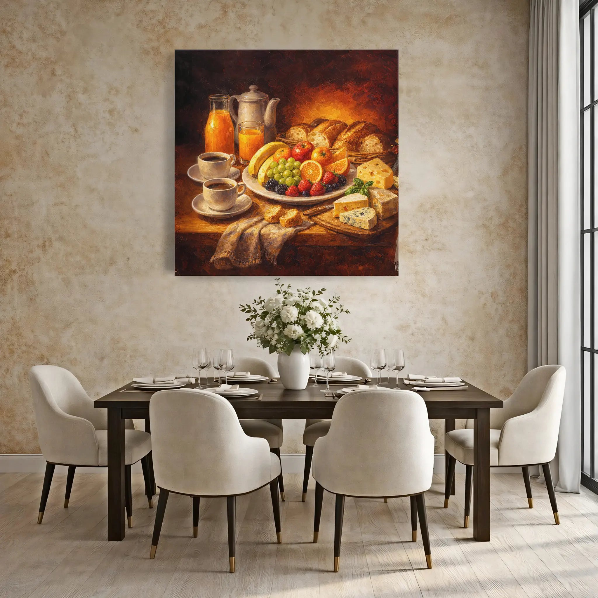 Rustic Breakfast with Cheese Still Life Giclée Print 111006 Visual Wall Art AR1:1S Giclée Print