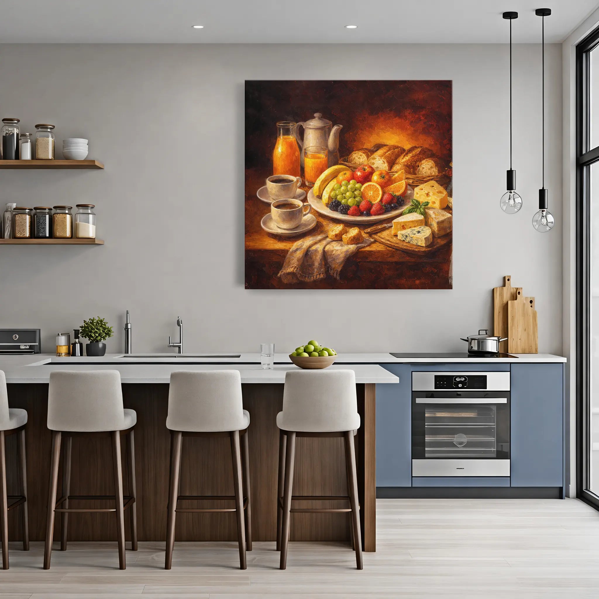 Rustic Breakfast with Cheese Still Life Giclée Print 111006 Visual Wall Art AR1:1S Giclée Print