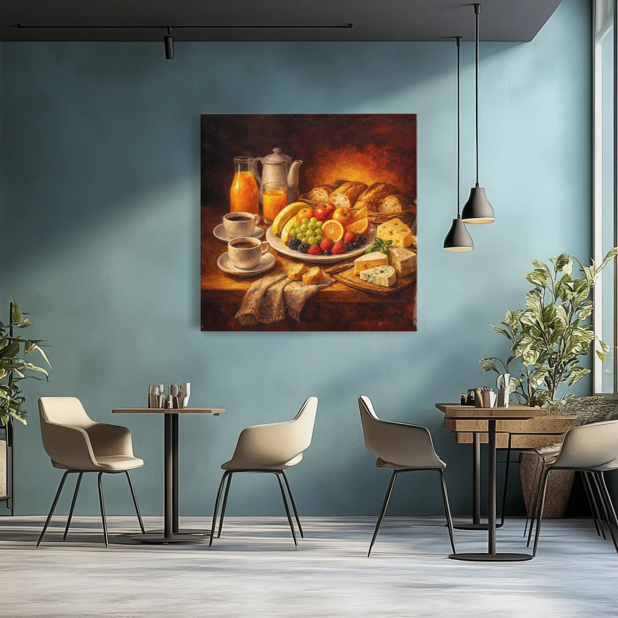 Rustic Breakfast with Cheese Still Life Giclée Print 111006 Visual Wall Art AR1:1S Giclée Print