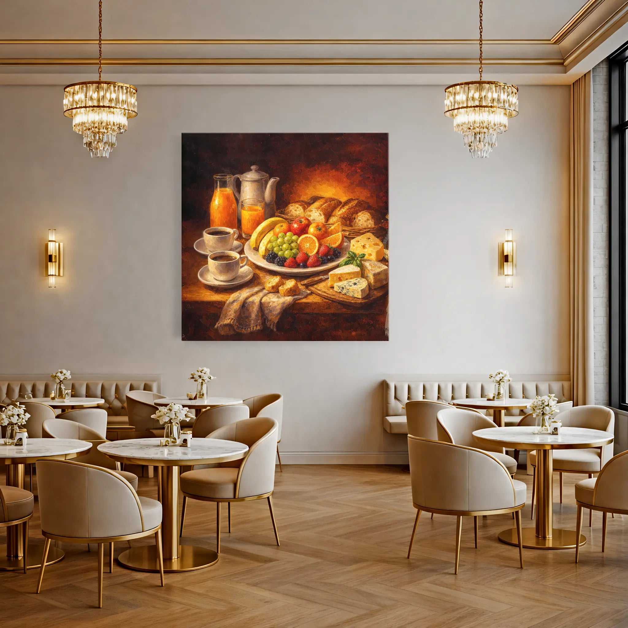 Rustic Breakfast with Cheese Still Life Giclée Print 111006 Visual Wall Art AR1:1S Giclée Print