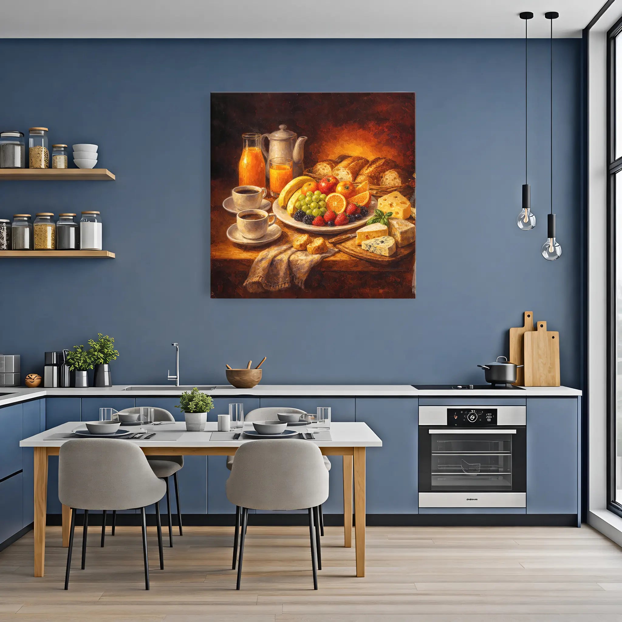 Rustic Breakfast with Cheese Still Life Giclée Print 111006 Visual Wall Art AR1:1S Giclée Print