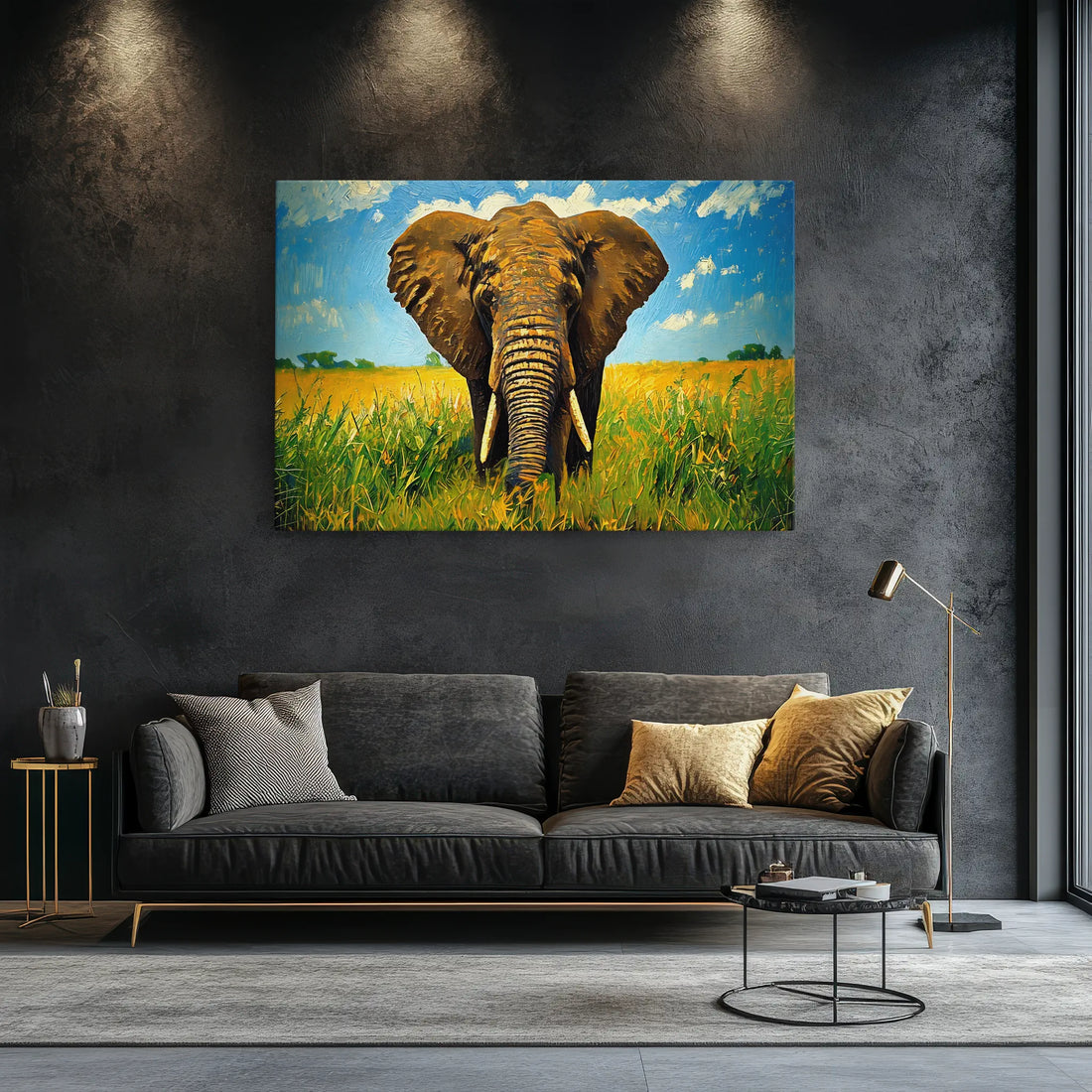 Safari African Elephant Walking Through Grassland Giclée Print 321011 Visual Wall Art AR3:2H Giclée Print