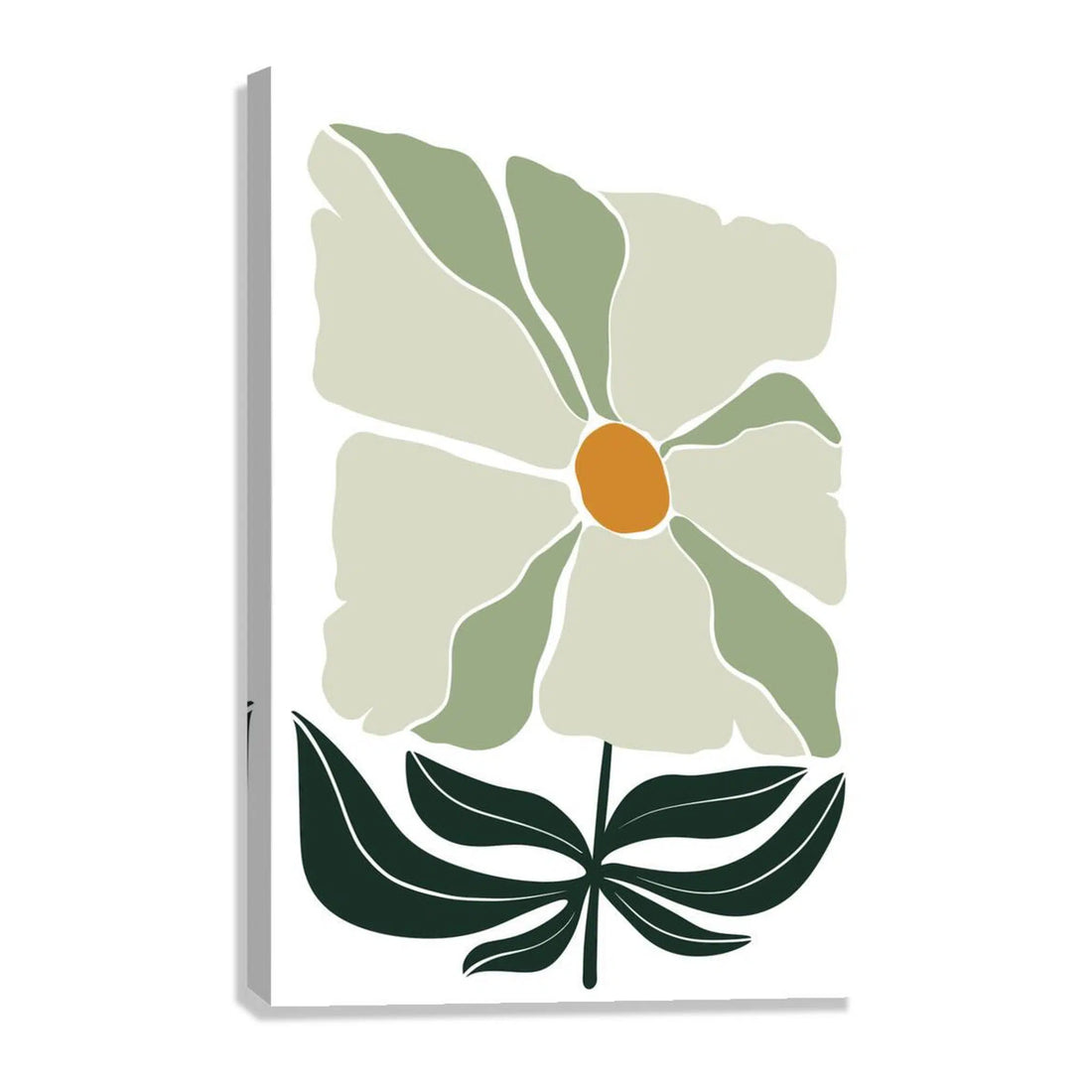 Sage Green Flower Bohemian Giclée Print 34202 Giclée Stretched Canvas Print Visual Wall Art