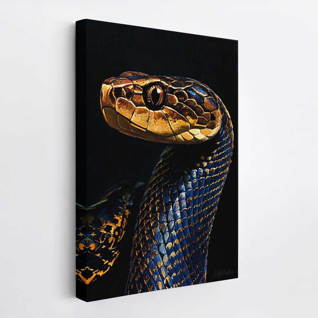 Sapphire Serpent Gilded Gaze Giclée Print 231096 Visual Wall Art AR2:3V Giclée Print