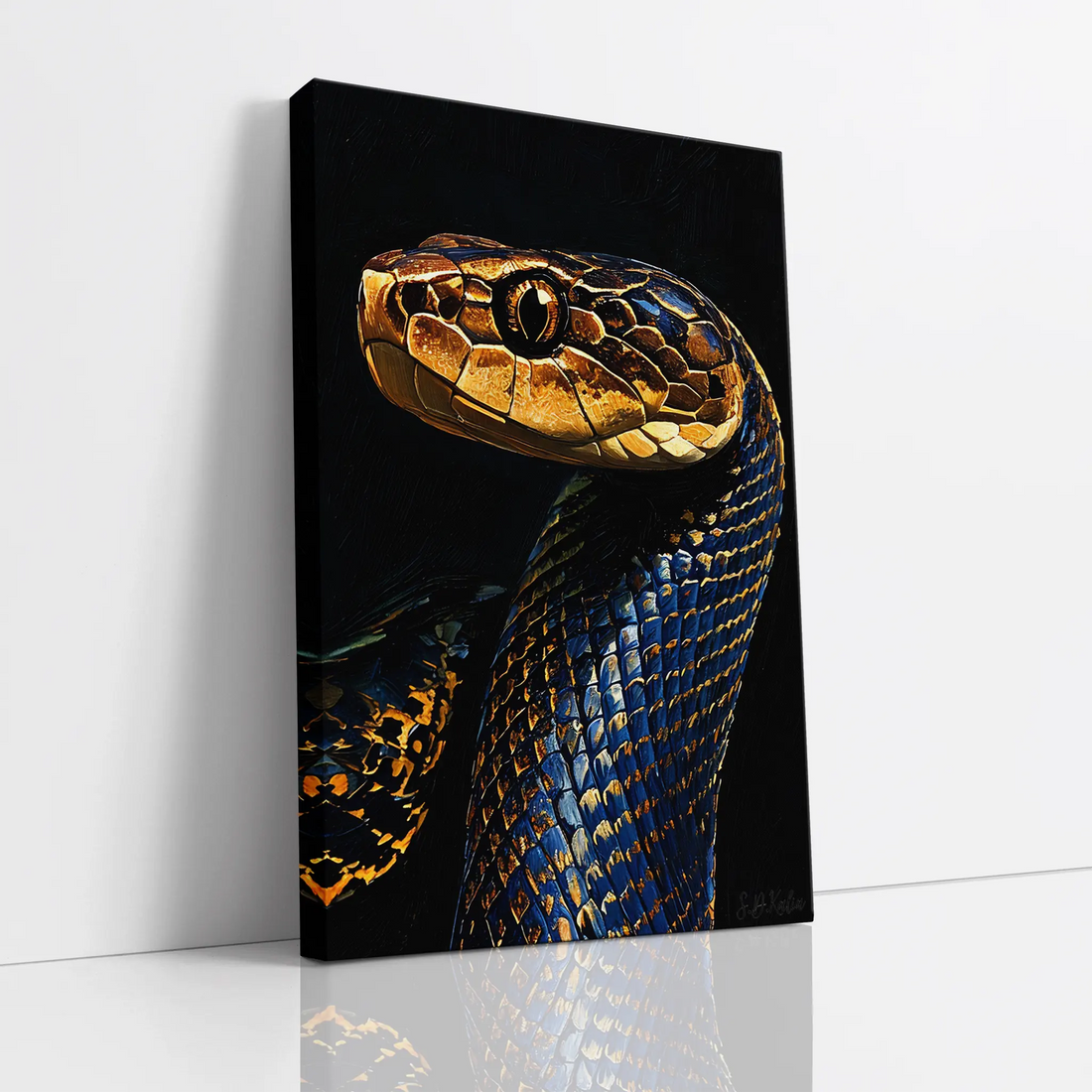 Sapphire Serpent Gilded Gaze Giclée Print 231096 Visual Wall Art AR2:3V Giclée Print