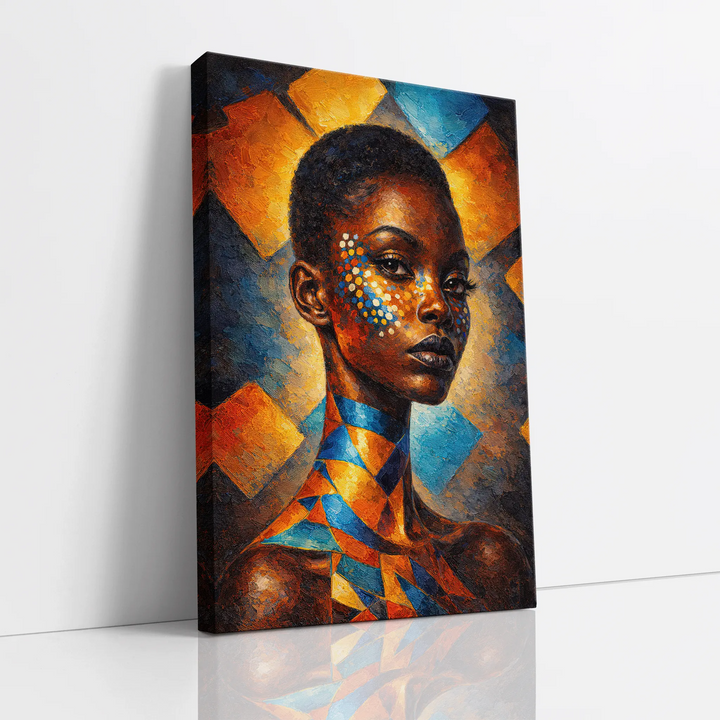 Sapphire and Saffron Mosaic Portrait Giclée Print 235013 Visual Wall Art AR2:3V Giclée Print