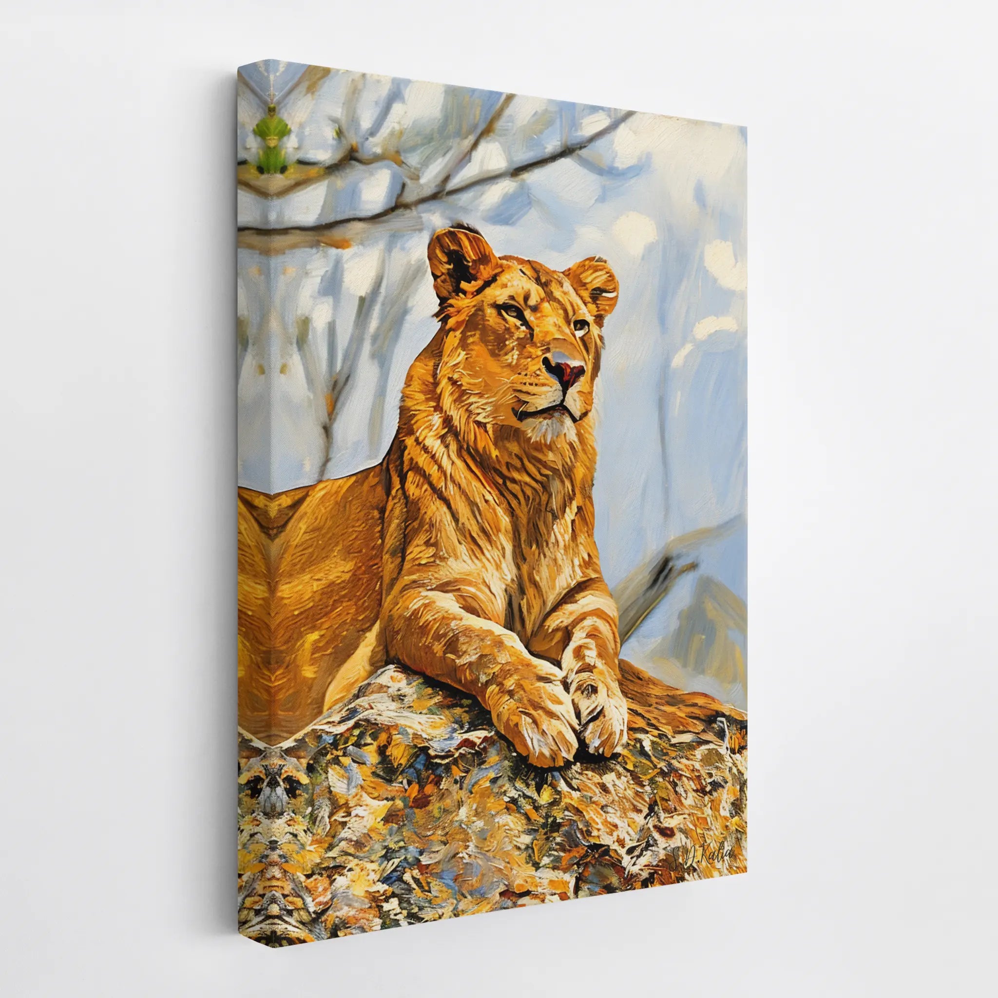 Savanna Sentinel Lioness on the Rock Giclée Print 231047 Visual Wall Art AR2:3V Giclée Print