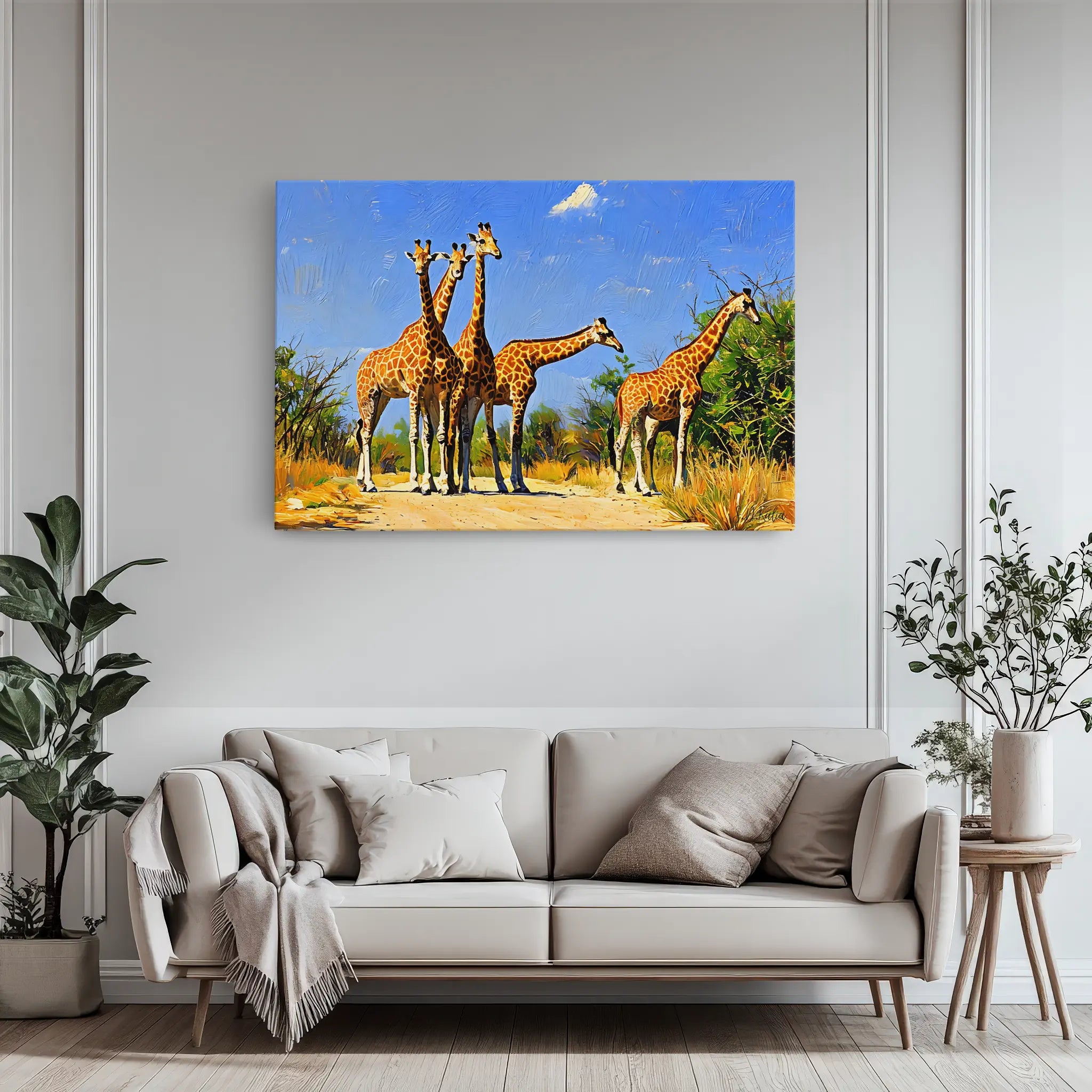 Savanna Sentinels A Tower of Giraffes Giclée Print 321021 Visual Wall Art AR3:2H Giclée Print