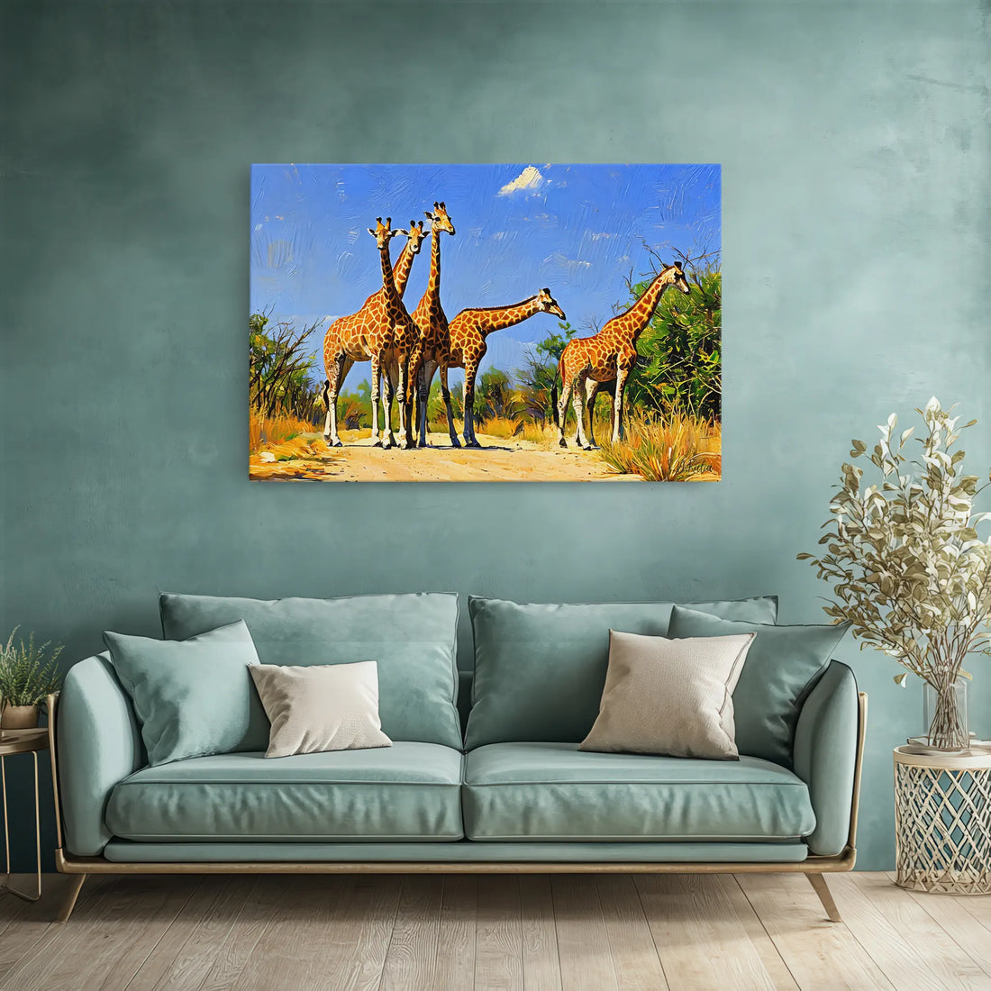 Savanna Sentinels A Tower of Giraffes Giclée Print 321021 Visual Wall Art AR3:2H Giclée Print